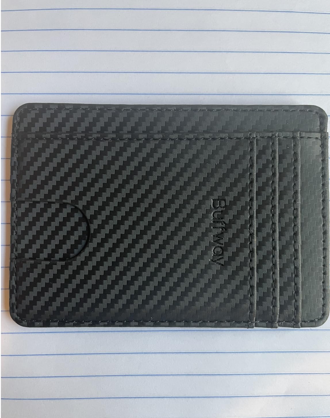 Buffway Slim Minimalist Front Pocket RFID Blocking Leather Wallets for Men and Women - Cross Black customer photo 2