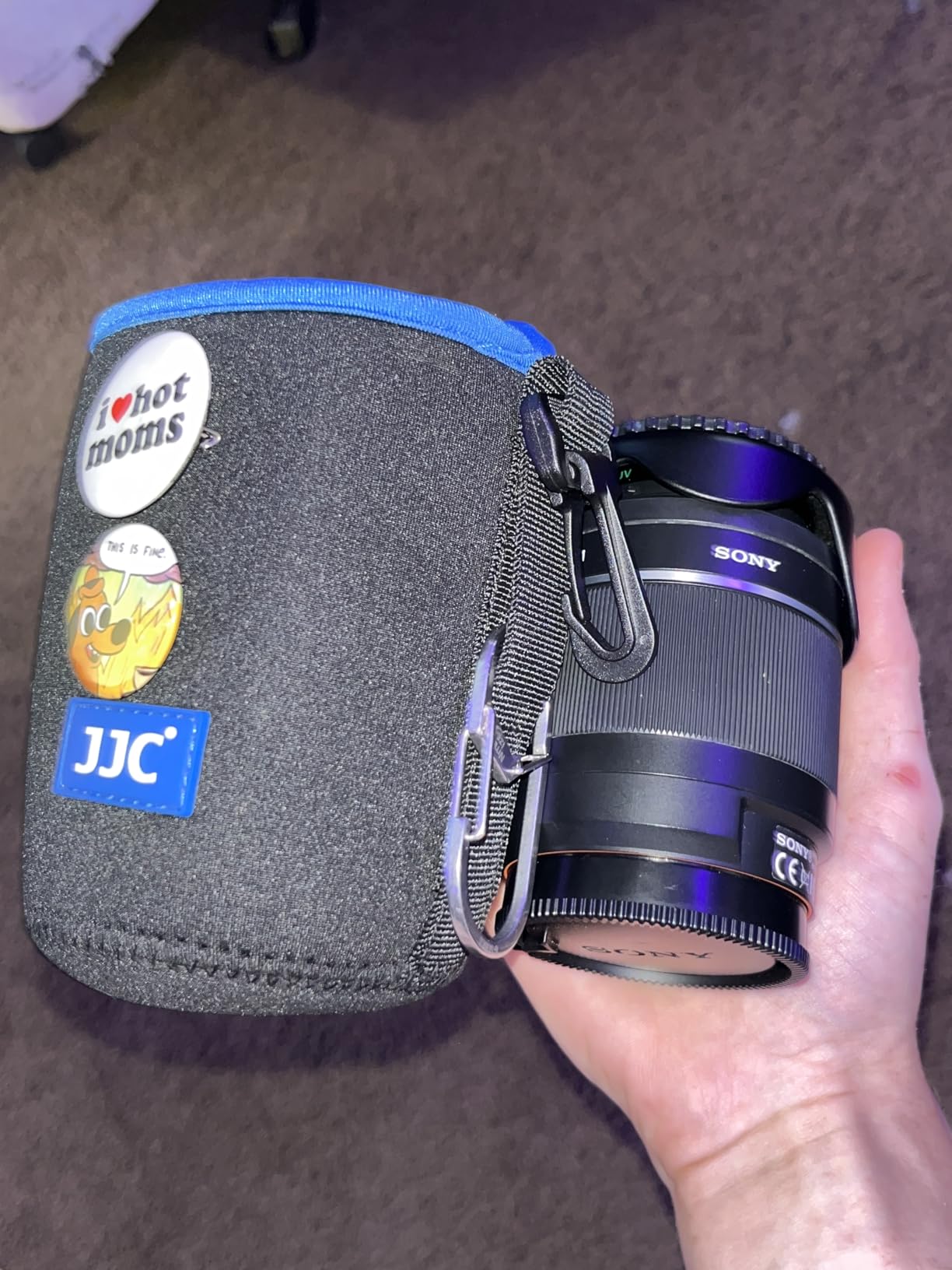 JJC Neoprene Camera Lens Pouch Case, Drawstring Bag for Lens up to 3.3x5.1