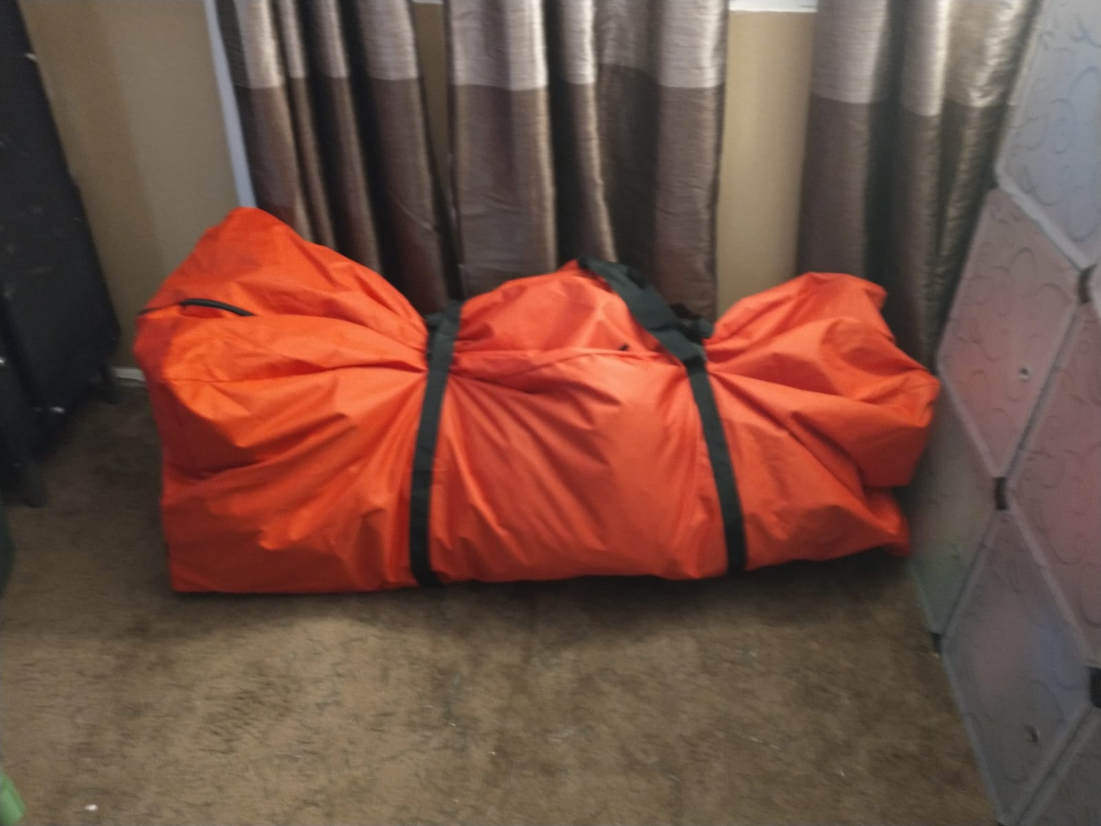 ZOBER 600D Oxford Fabric Rolling Christmas Tree Storage Bag - Fits 7.5 Ft Artificial Trees - Waterproof Christmas Tree Bag For Storage Box For Xmas, Durable Handles and Wheels - Card Slot - Red customer photo 2
