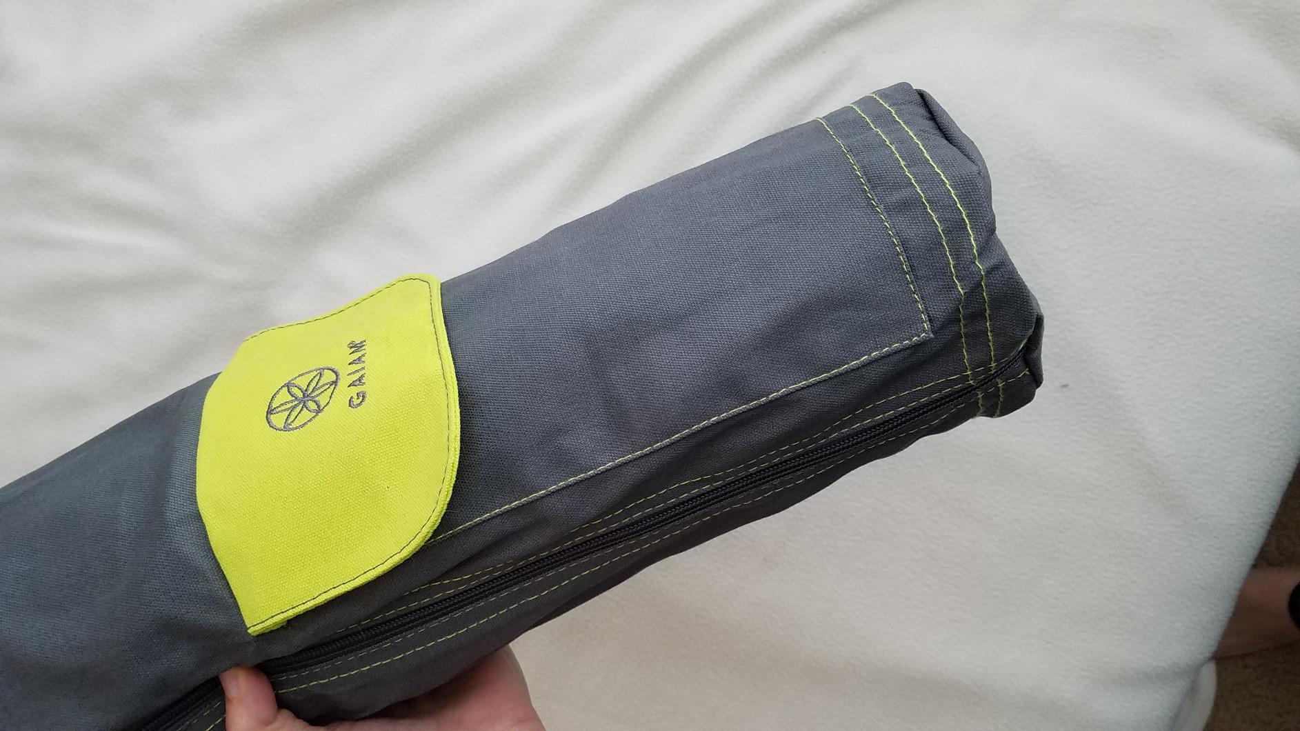 Gaiam Cargo Yoga Mat Bag, Full-Zip Carrier | Fits Most Mats | Front Zip Pocket | Phone Pocket & Earbuds Slit | Adjustable Strap | Women & Men customer photo 2