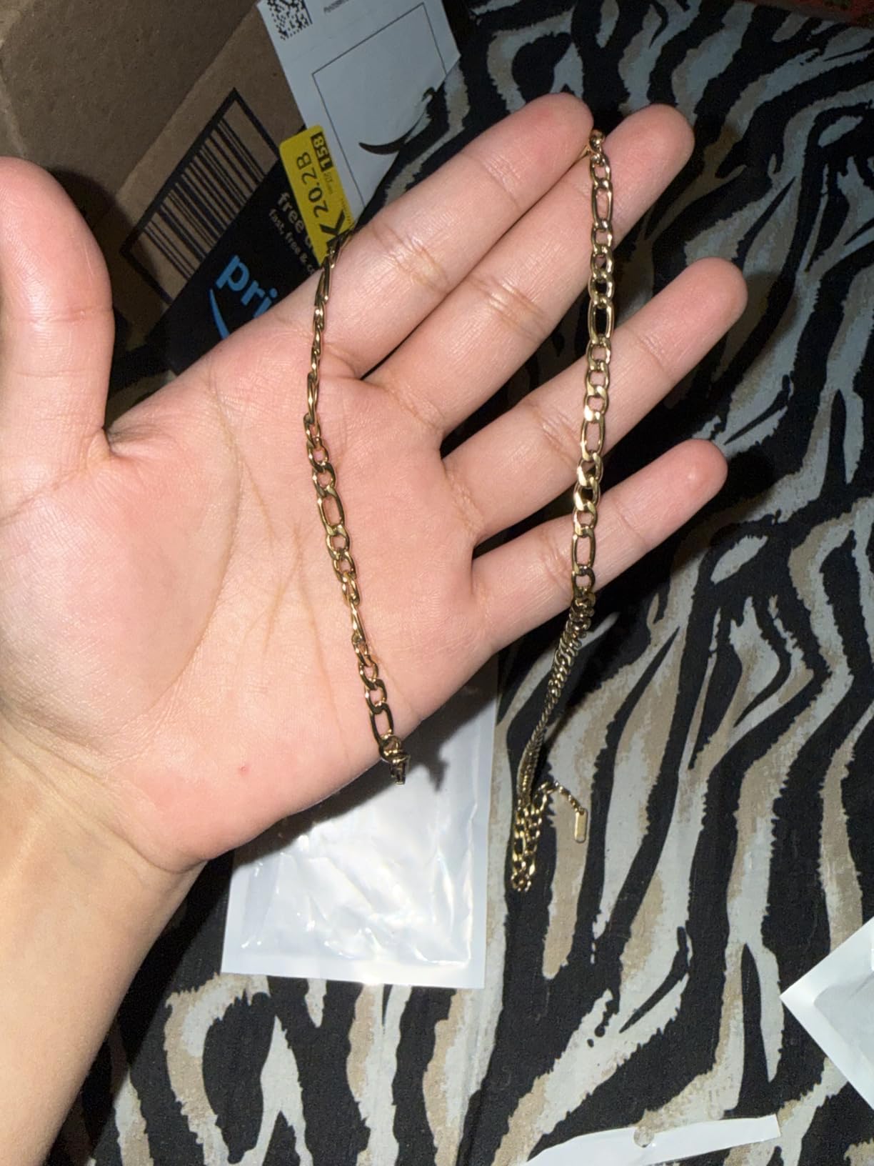HZMAN Men Women 24k Real Gold Plated Figaro Chain Necklace customer photo 1