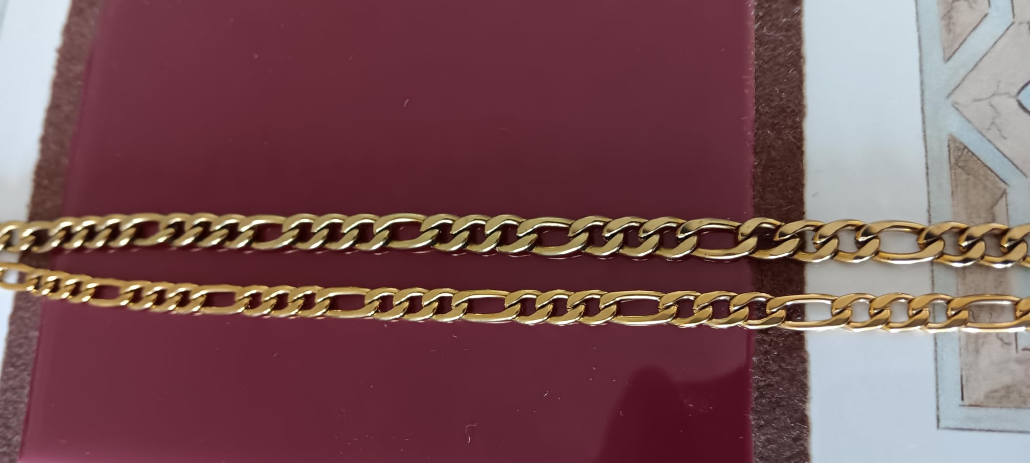 HZMAN Men Women 24k Real Gold Plated Figaro Chain Necklace customer photo 2