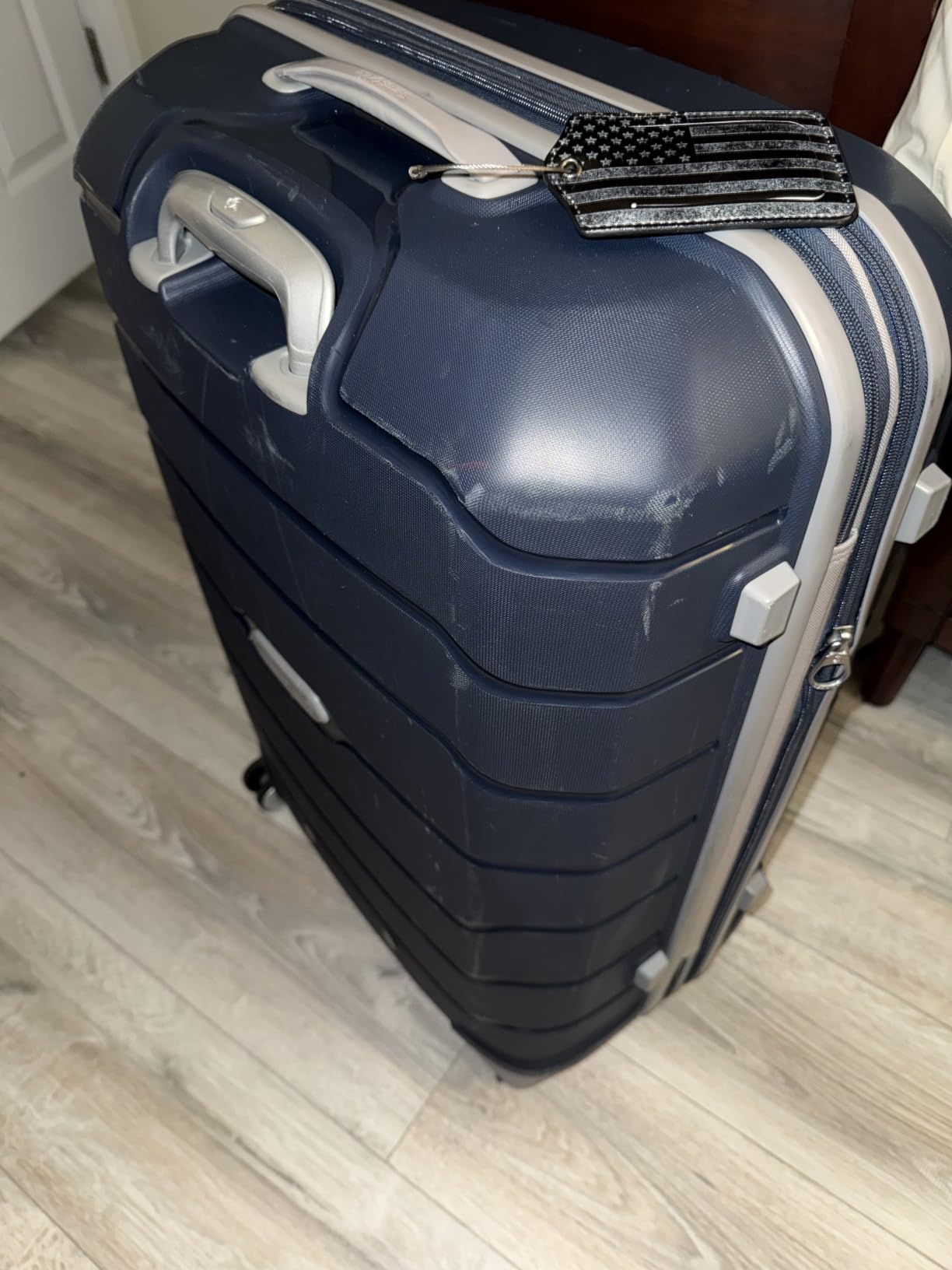 Freeform Hardside Carry-On Luggage with Spinner Wheels, Navy customer photo 2