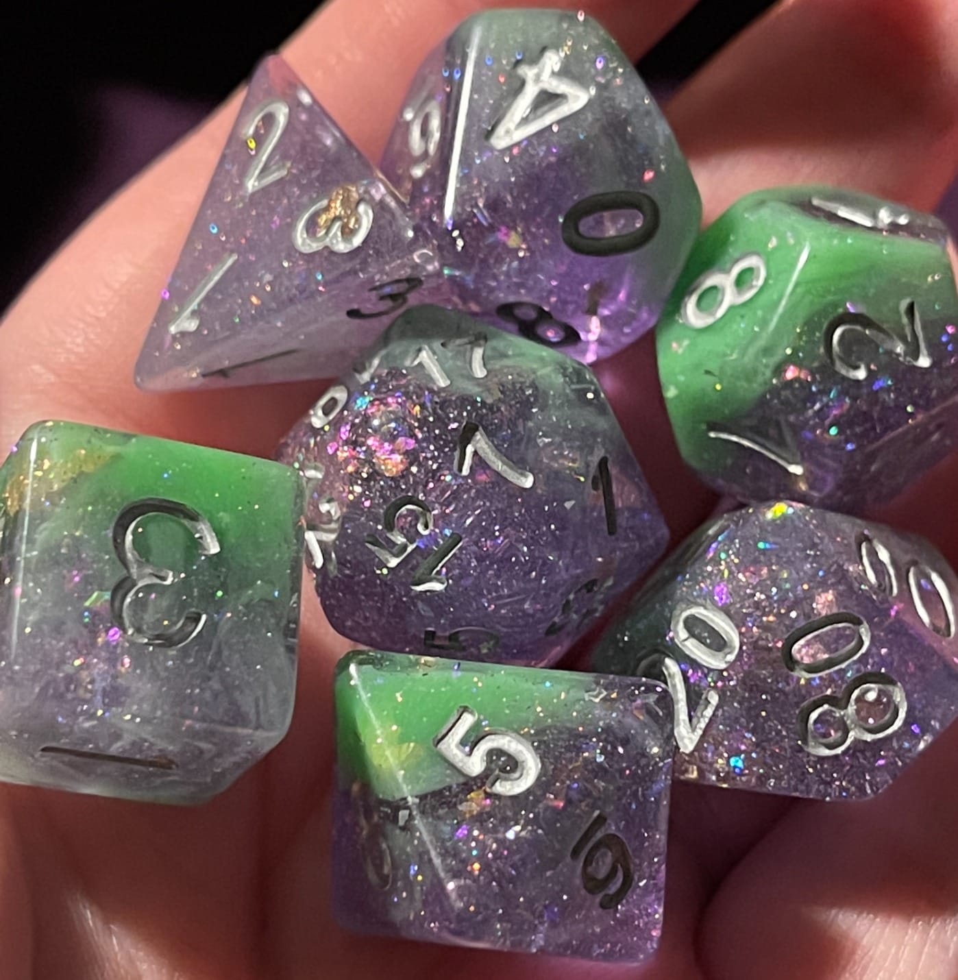 Polyhedral DND Dice Set Green Jade Dice Set for D&D Tabletop Games | Leather Storage Bag, Imitation Jade, DM Gift, for Dungeons and Dragons Role Playing Games customer photo 1