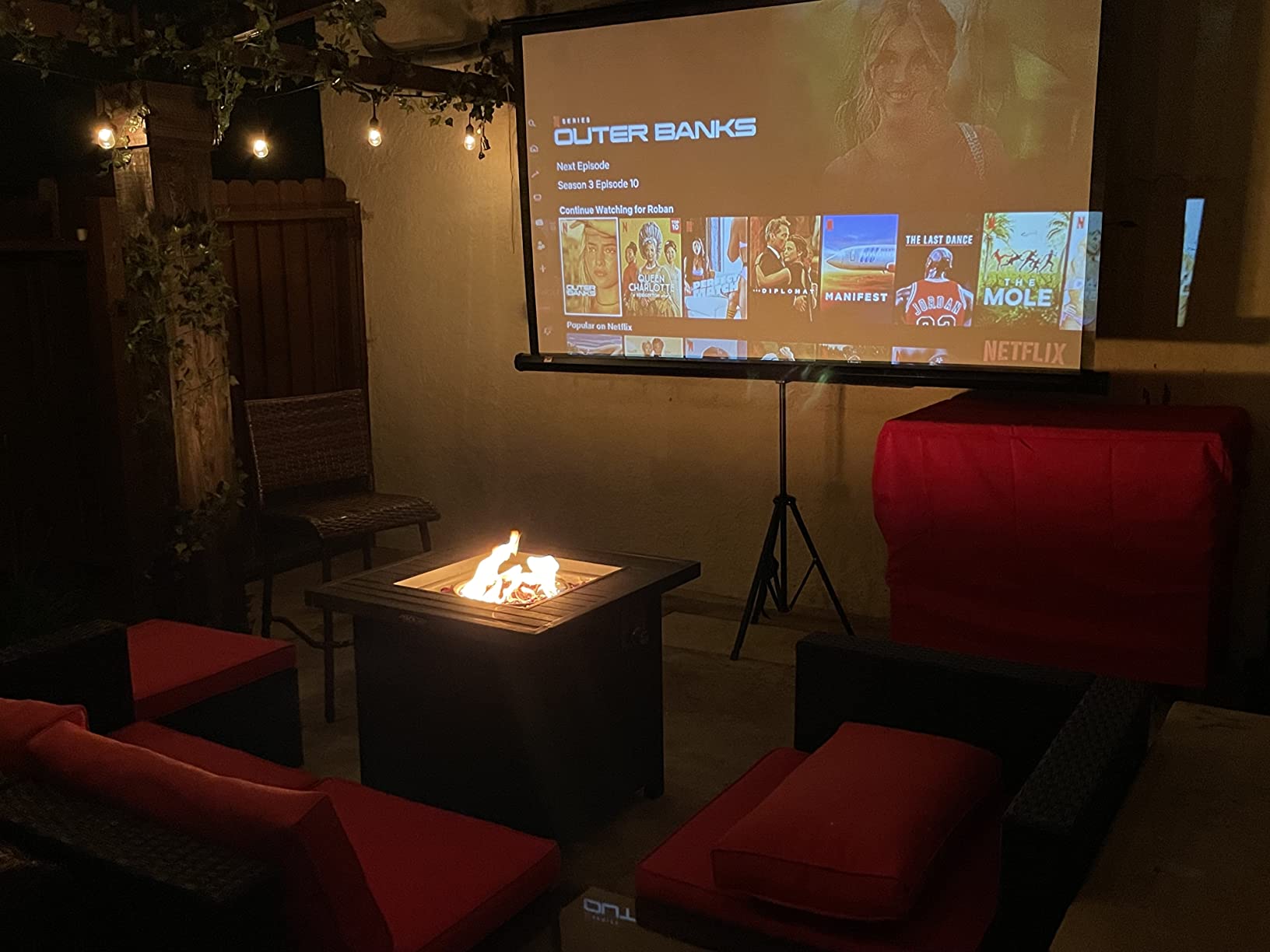 100 Inch Indoor and Outdoor Projector Screen with Stand for Movies or Presentations - HD Premium 16:9 Folding Free Tripod Screen with Carry Bag and Straps, Matte customer photo 2