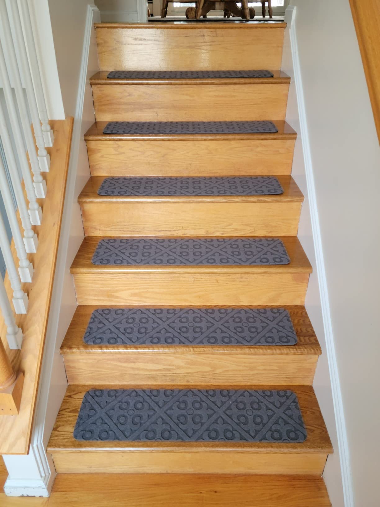 Carpet Stair Treads Set of 13 Non Slip/Skid Rubber Runner Mats or Rug Tread – Indoor Outdoor Pet Dog Stair Treads Pads – Non-Slip Stairway Carpet Rugs (Gray) 8