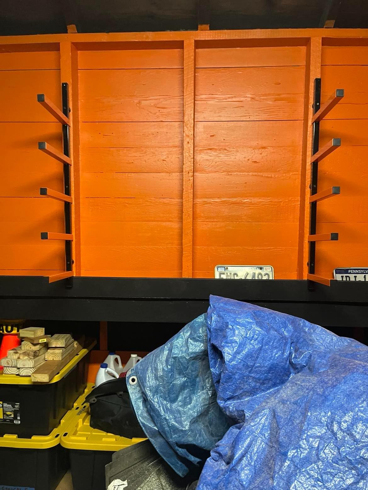 ECOTRIC Lumber Rack Wall Mount Wood Organizer Lumber Organizer - Heavy Duty | Metal 6 Levels Shelf Lumber Storage Rack Max 600 Lbs (1 Pack), Indoor & Outdoor Use - Orange customer photo 1