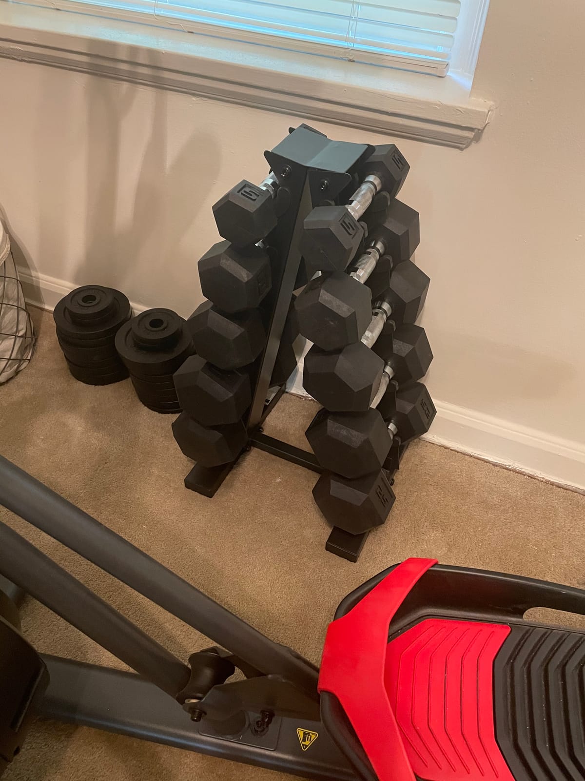 CAP Rubber Coated Hex Dumbbell Set with Storage Rack | 100-210 lb Options, Space-Saving Vertical Compact Storage for Home Gym Strength Training customer photo 1