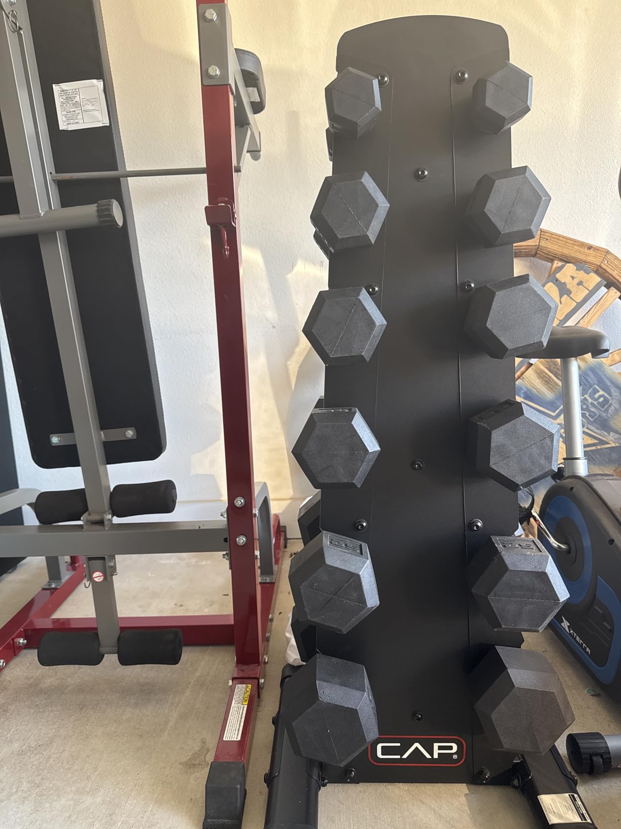 CAP Rubber Coated Hex Dumbbell Set with Storage Rack | 100-210 lb Options, Space-Saving Vertical Compact Storage for Home Gym Strength Training customer photo 2