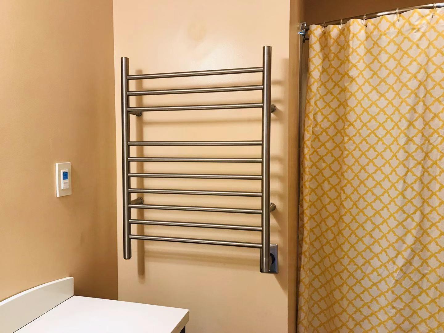 HEATGENE Towel Warmer, Heated Towel Rack, Hardwired, Brushed | 304 Stainless Steel Wall-Mounted Heated Towel Rack With Hardwired Installation And Brushed Finish customer photo 1