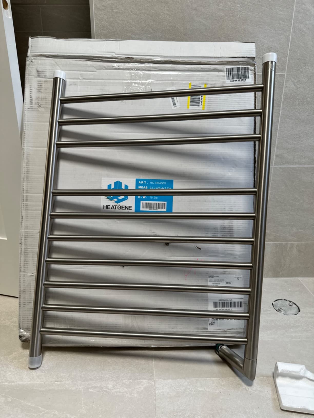 HEATGENE Towel Warmer, Heated Towel Rack, Hardwired, Brushed | 304 Stainless Steel Wall-Mounted Heated Towel Rack With Hardwired Installation And Brushed Finish customer photo 2