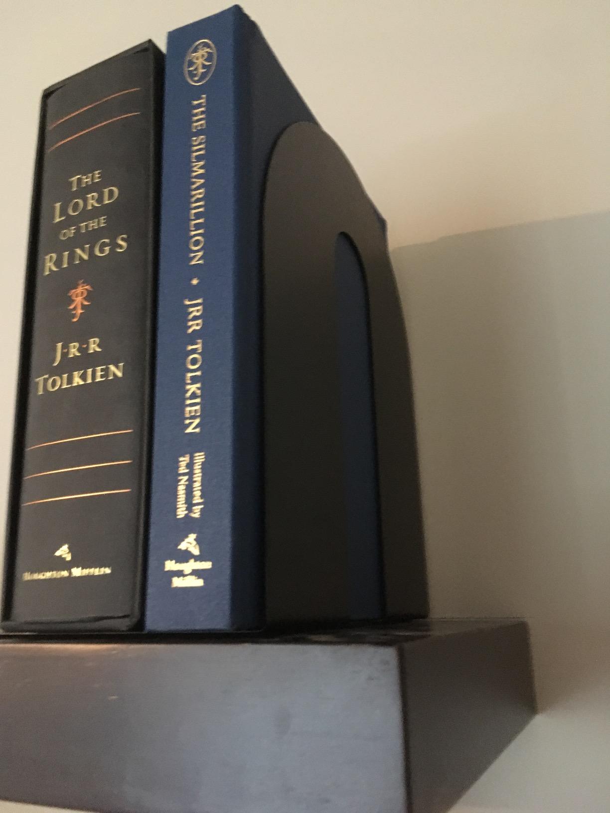 Officemate Heavy Weighted Metal Bookends Set of 2, 10-Inch Steel Book Ends for Shelves, Non-Skid Base Book Supports for Books, Binders, and Office Organization, Black customer photo 2