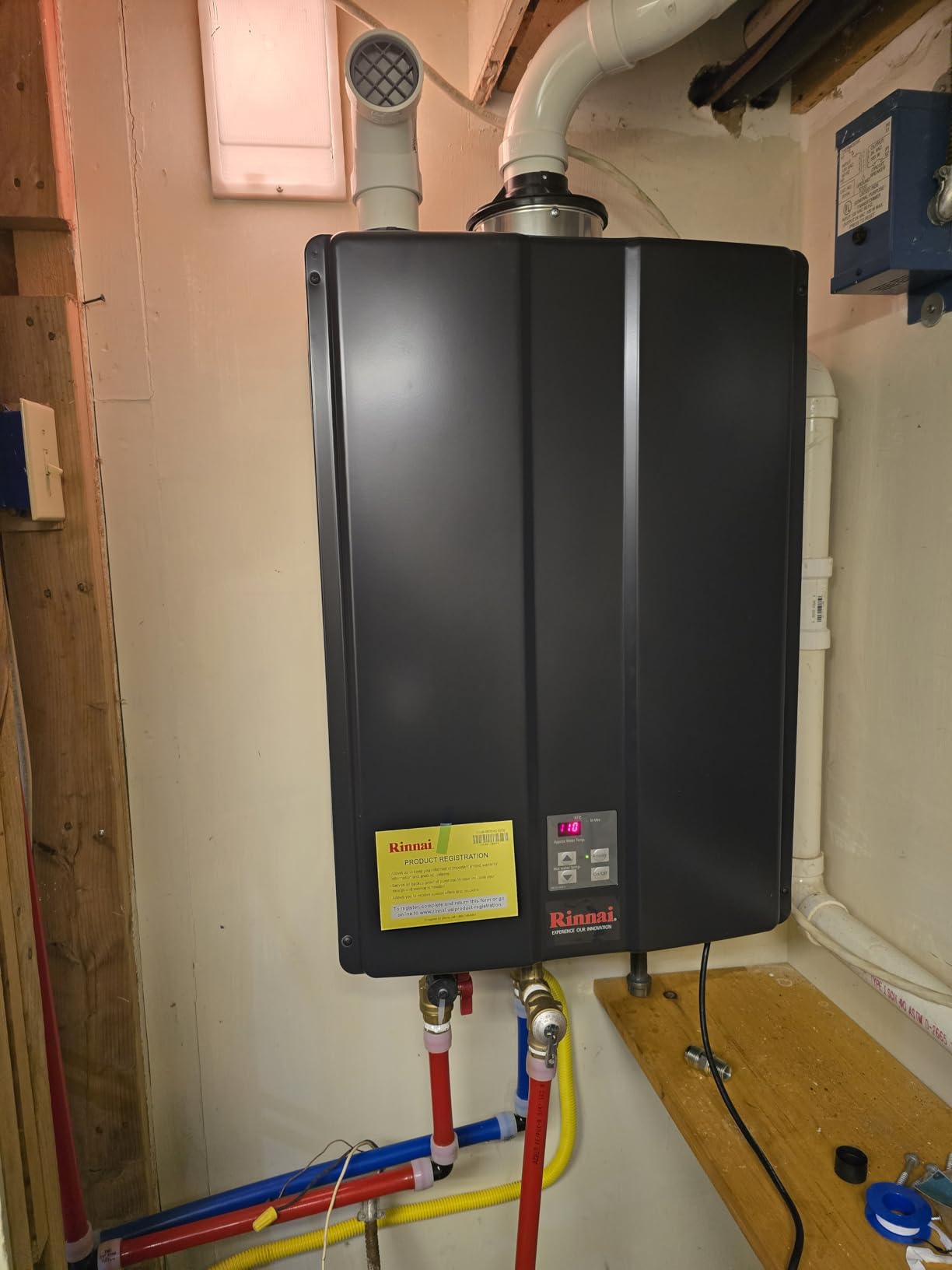Rinnai CU160iN Commercial Natural Gas Condensing Tankless Water Heater, Indoor Installation, 9 GPM customer photo 1