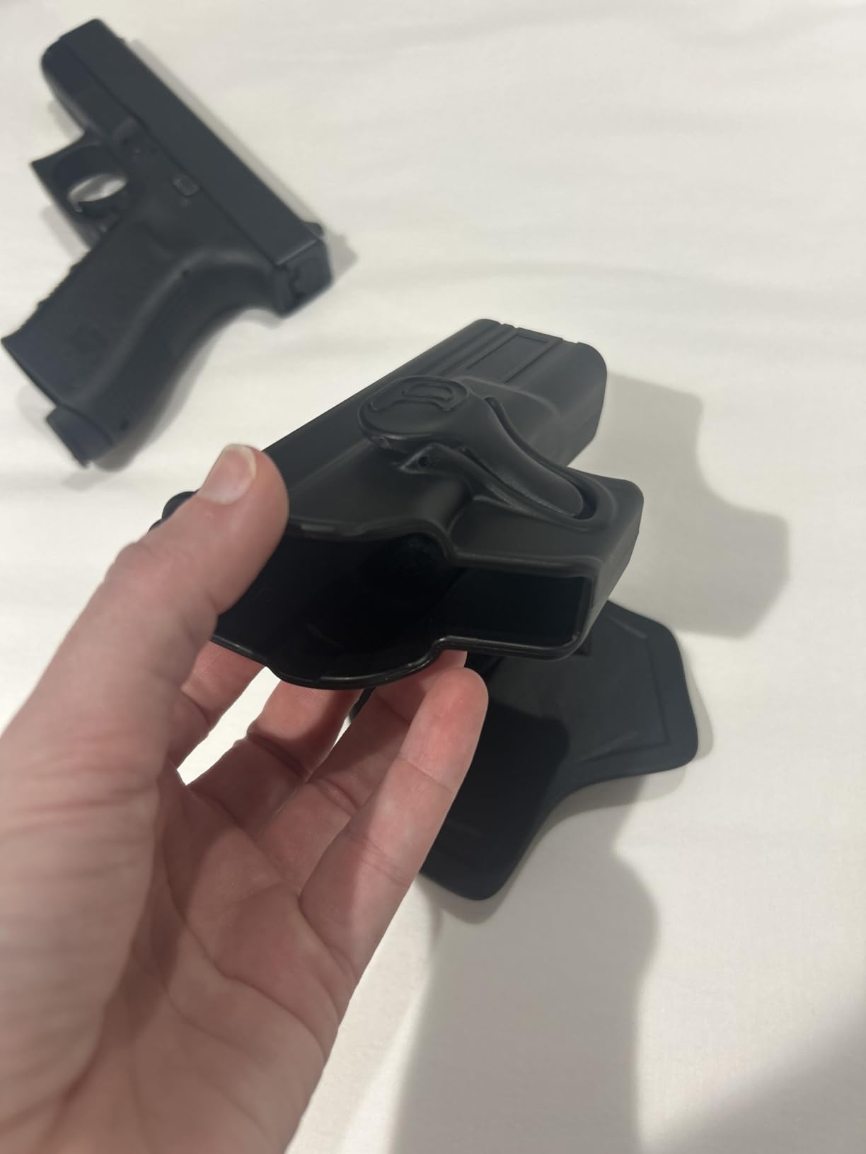 G19 Gun Holster for Glock 19 Gen 1-5, Glock 23 32 Gen 1-4, Glock 19X/44/45 | OWB Paddle Holster fit Glock 19/19X/44/45 Gen 1-5, 60° Adjustable & Quick Release -RH customer photo 1