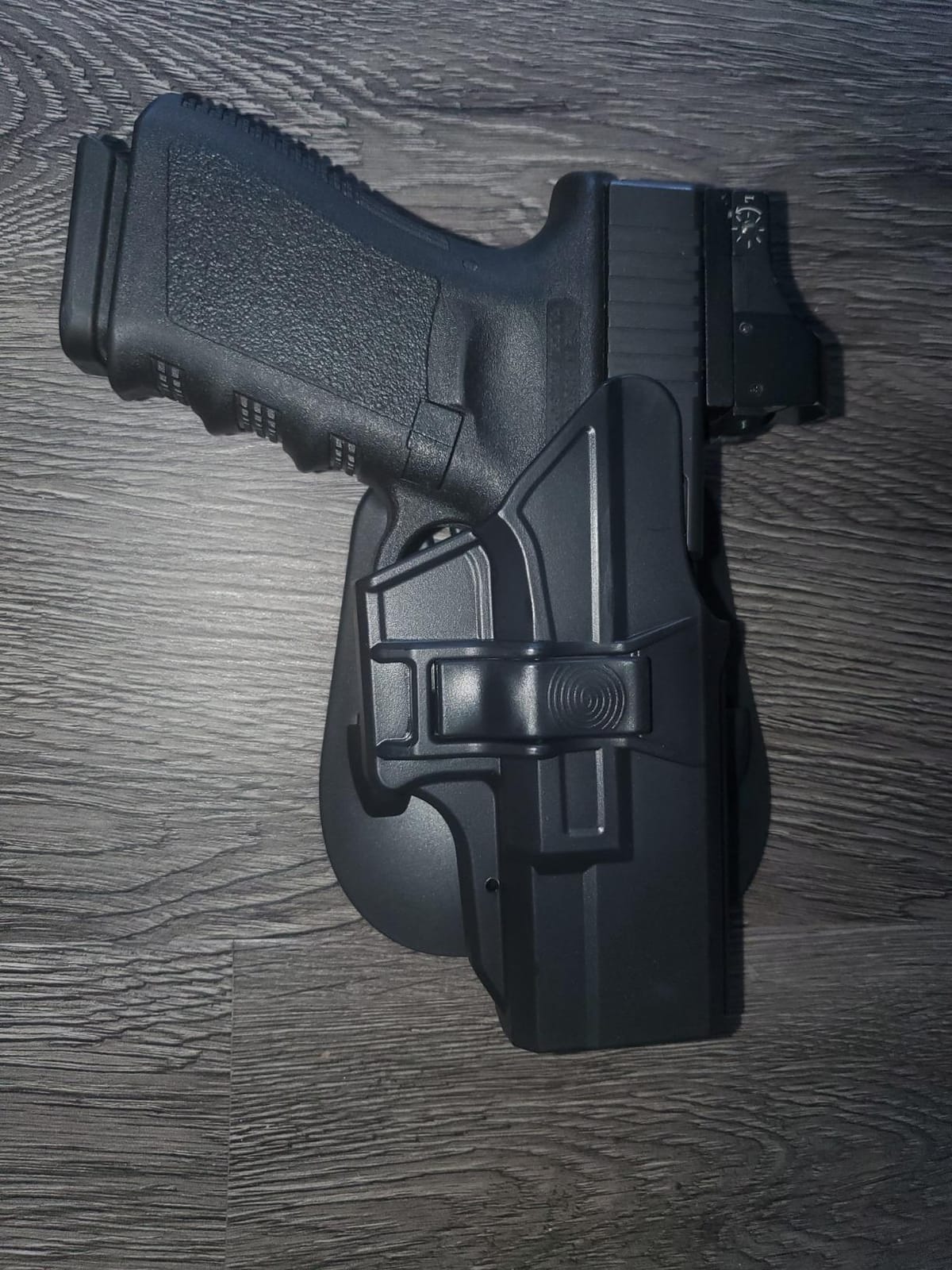 G19 Gun Holster for Glock 19 Gen 1-5, Glock 23 32 Gen 1-4, Glock 19X/44/45 | OWB Paddle Holster fit Glock 19/19X/44/45 Gen 1-5, 60° Adjustable & Quick Release -RH customer photo 2