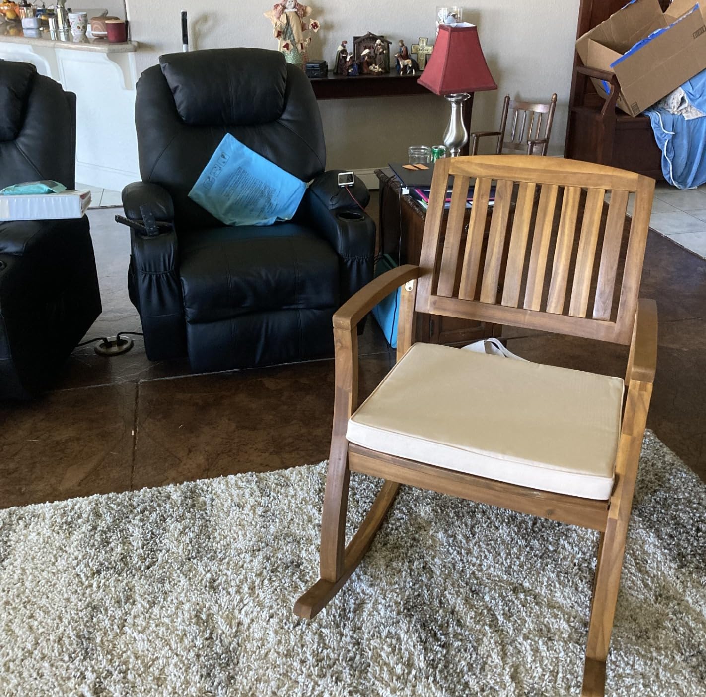 Christopher Knight Home Selma Acacia Rocking Chairs with Cushions, 2-Pcs Set, Teak Finish customer photo 1