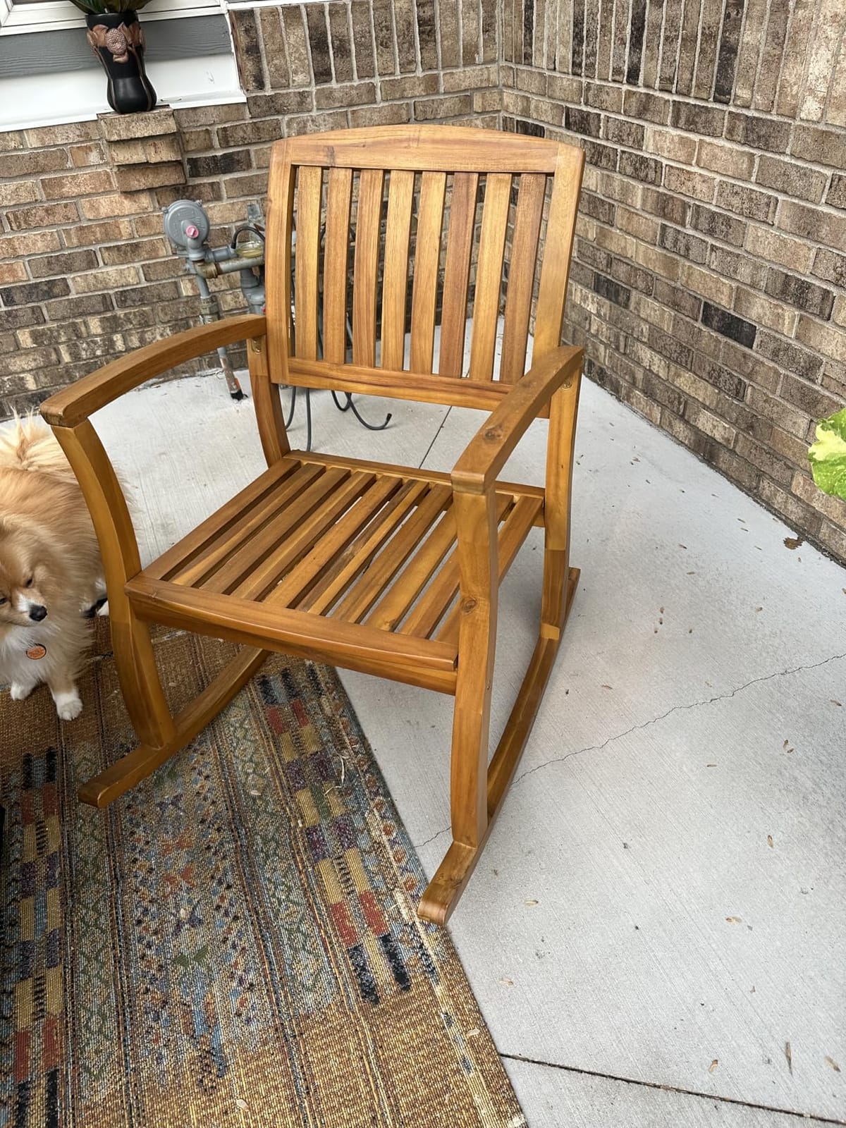 Christopher Knight Home Selma Acacia Rocking Chairs with Cushions, 2-Pcs Set, Teak Finish customer photo 2