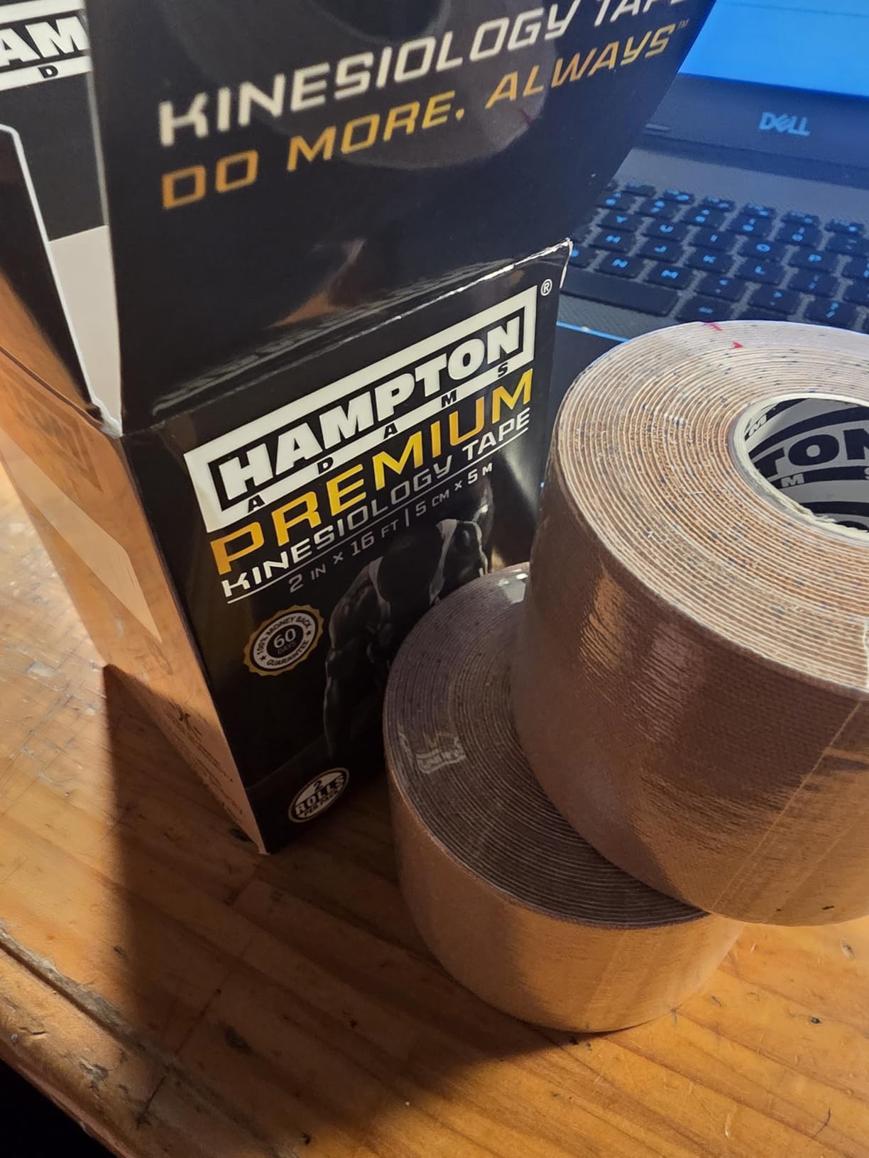 Hampton Adams Kinesiology Tape, Uncut Roll, Waterproof Muscle Support | Hypoallergenic, 32 ft Uncut, 2 Pack, Supports Wrist Knee Shoulder & Back, Plantar Fasciitis Relief, Sweat Resistant customer photo 2