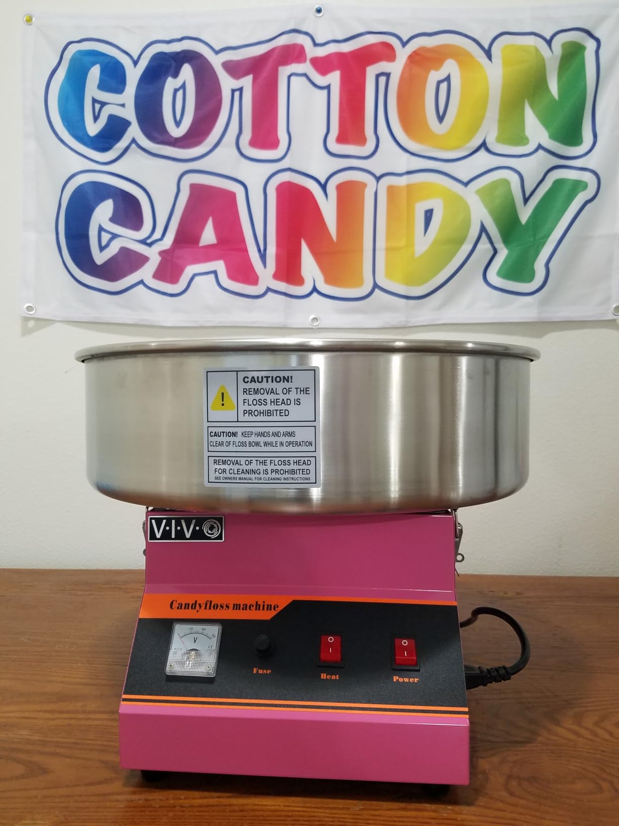 VIVO Blue 1030W Electric Cotton Candy Machine, CANDY-V001B | Commercial Candy Floss Maker, 20 in Stainless Steel Bowl with Sugar Scoop, Easy Home Use customer photo 1