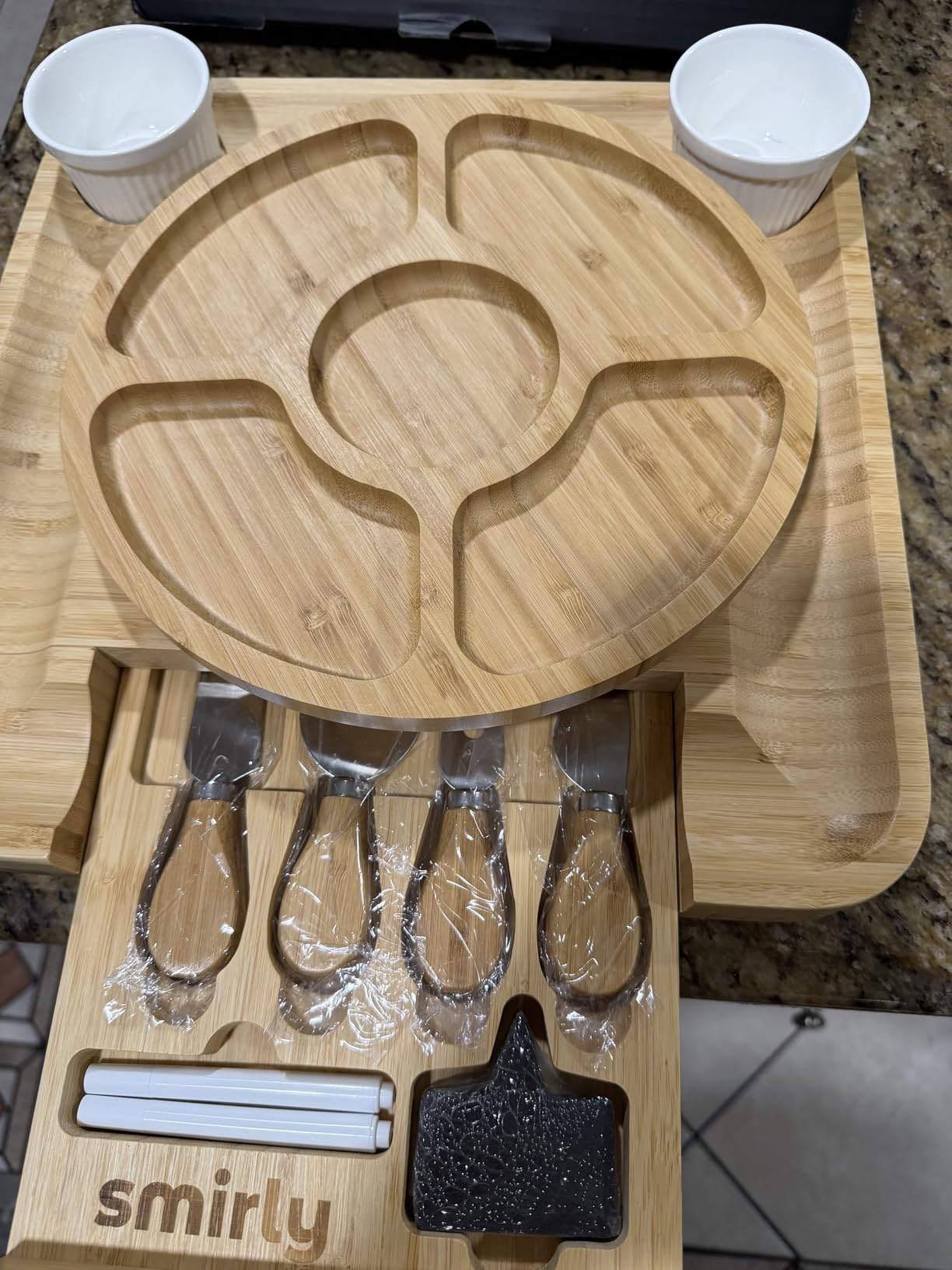 SMIRLY Charcuterie Board Set with Serving Accessories, Bamboo | Housewarming, Wedding, Bridal Shower and Birthday Gift for Women, Ideal for Movie Nights, Entertaining and Family Gatherings customer photo 1