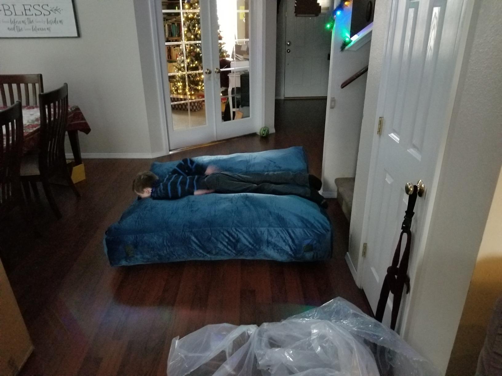 Milliard Crash Pad Sensory Pad with Foam for Kids and Adults with Washable Cover (5 feet x 5 feet) (Blue) customer photo 2