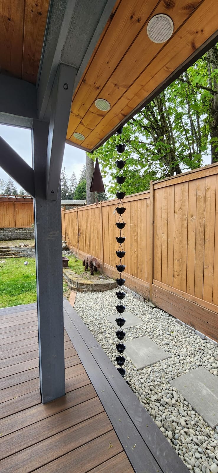 Monarch Rain Chains Aluminum Lotus Black Rain Chains for Gutters - 8.5 ft Black Decorative Rainchain Outdoor Durable Heavy Duty Gutter Chain Downspout customer photo 1