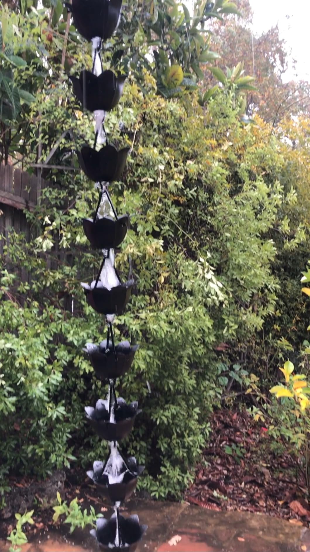Monarch Rain Chains Aluminum Lotus Black Rain Chains for Gutters - 8.5 ft Black Decorative Rainchain Outdoor Durable Heavy Duty Gutter Chain Downspout customer photo 2