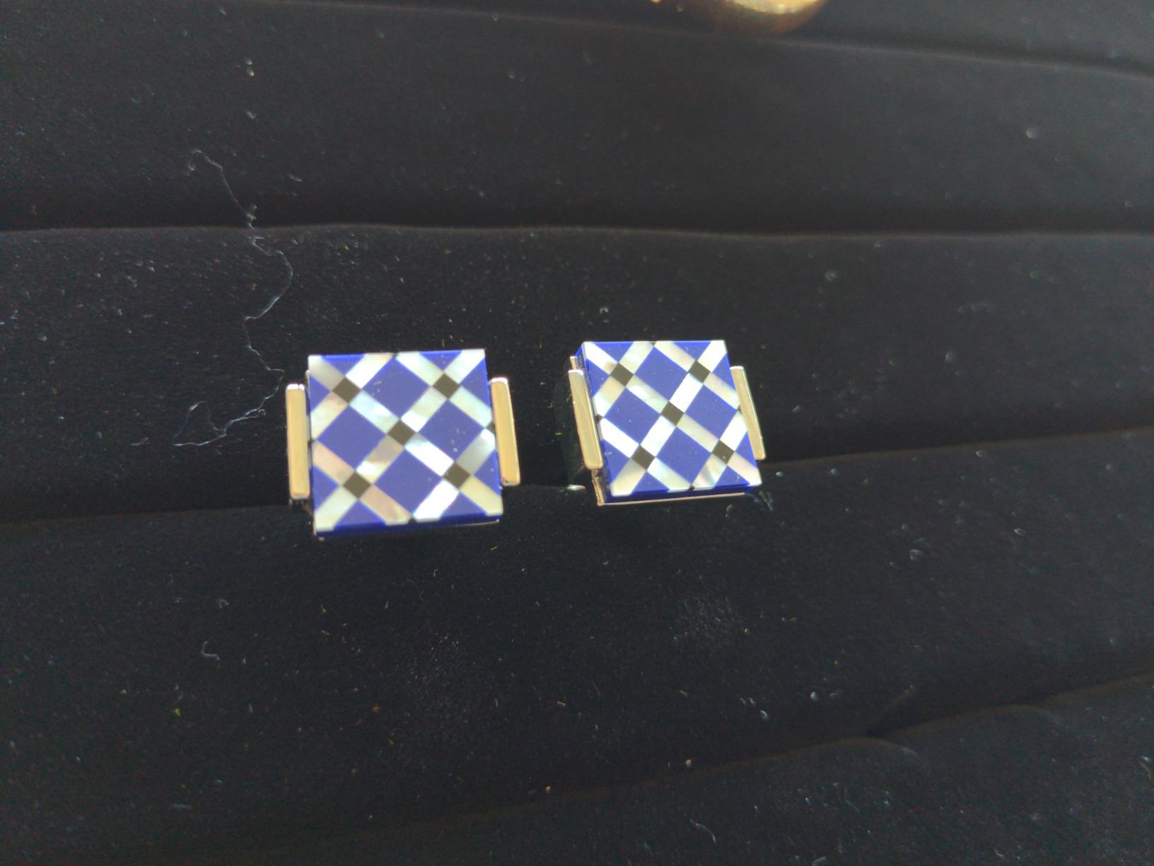 Mens Square Mother of Pearl Cufflinks For Wedding Business Shirts customer photo 2