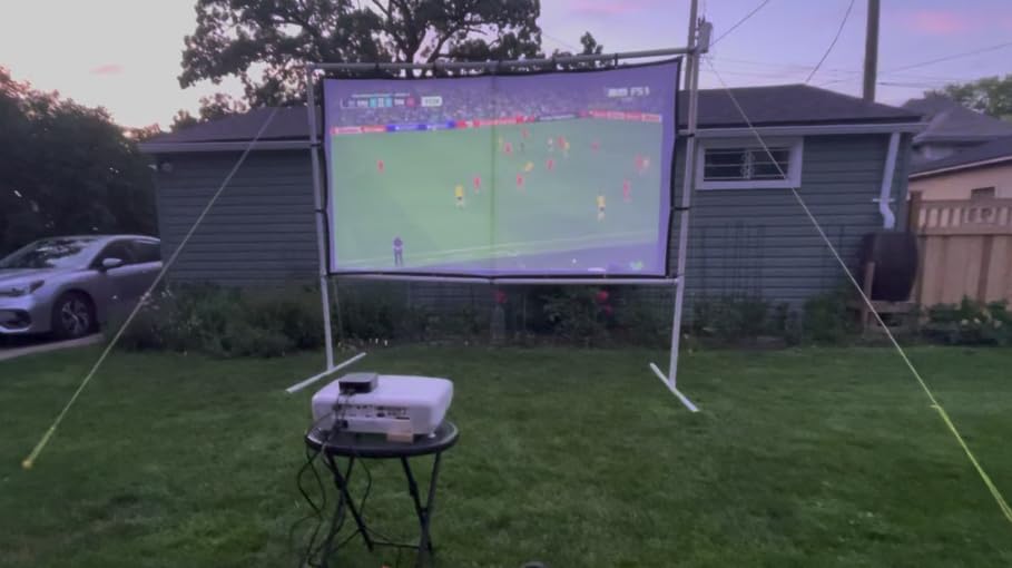 Mdbebbron 120 inch Projector Screen 16:9 Foldable Anti-Crease Portable Projector Movies Screens for Home Theater Outdoor Indoor Support Double Sided Projection customer photo 2