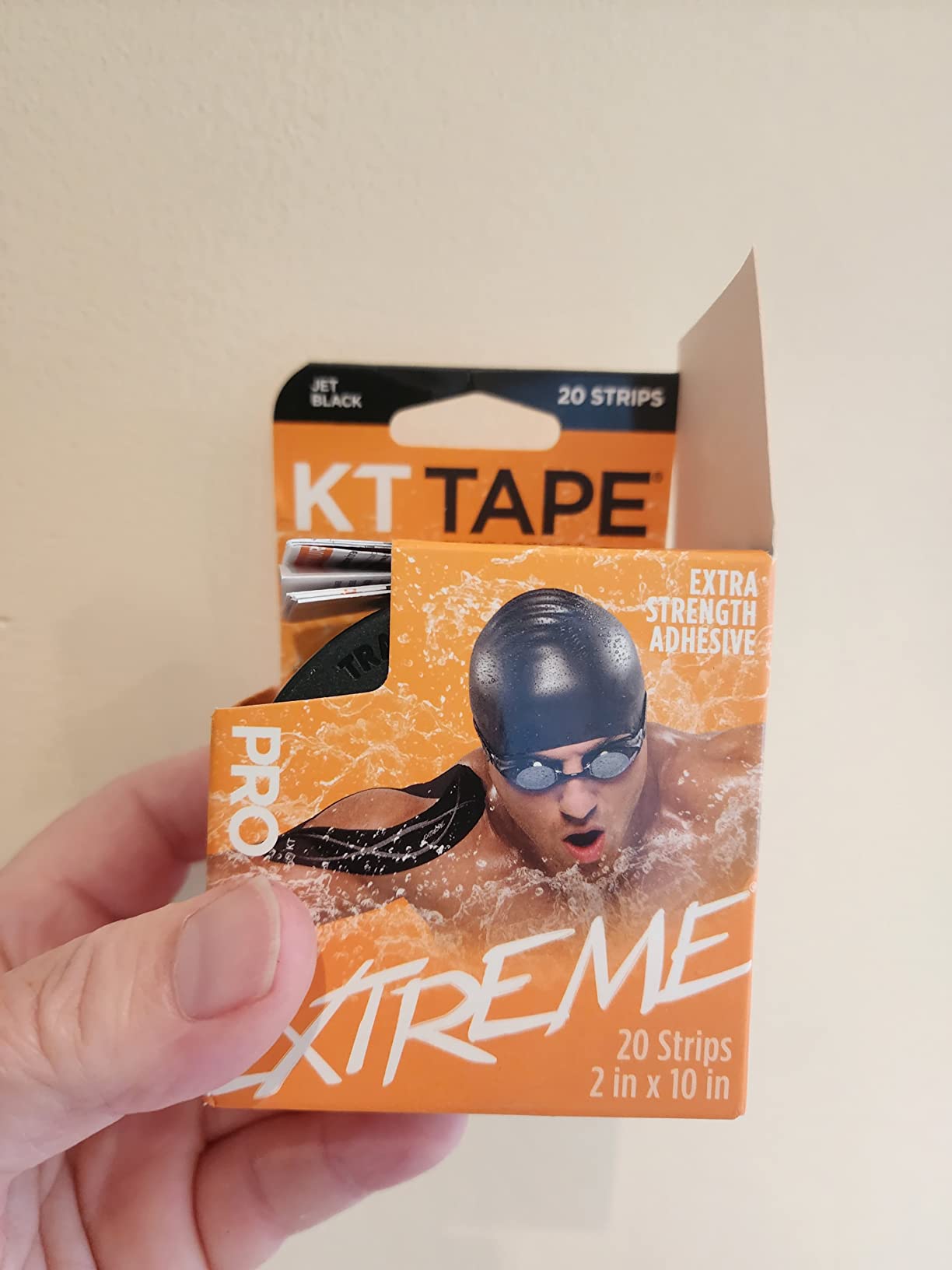 KT Tape Pro Extreme Therapeutic Elastic Kinesiology Sports Tape, 20 Pre Cut 10 inch Strips, 100% Synthetic Water Resistant Breathable, Pro & Olympic Choice customer photo 1