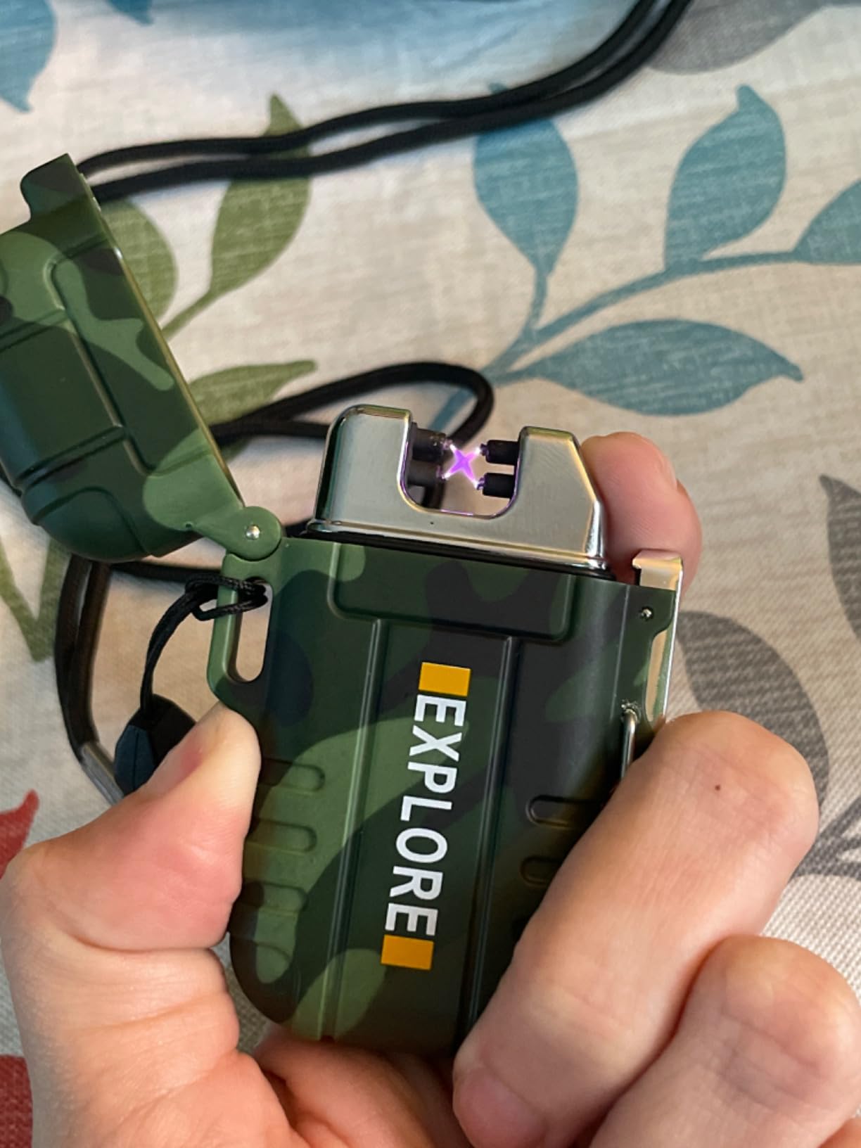 Electric Dual Arc Lighter Mens Stocking Stuffers Camping Gadgets Gifts Men | USB Rechargeable Windproof Lighters Waterproof Matches for Camping Hiking Hunting, Tactical Survival Gear for Men Fathers customer photo 2