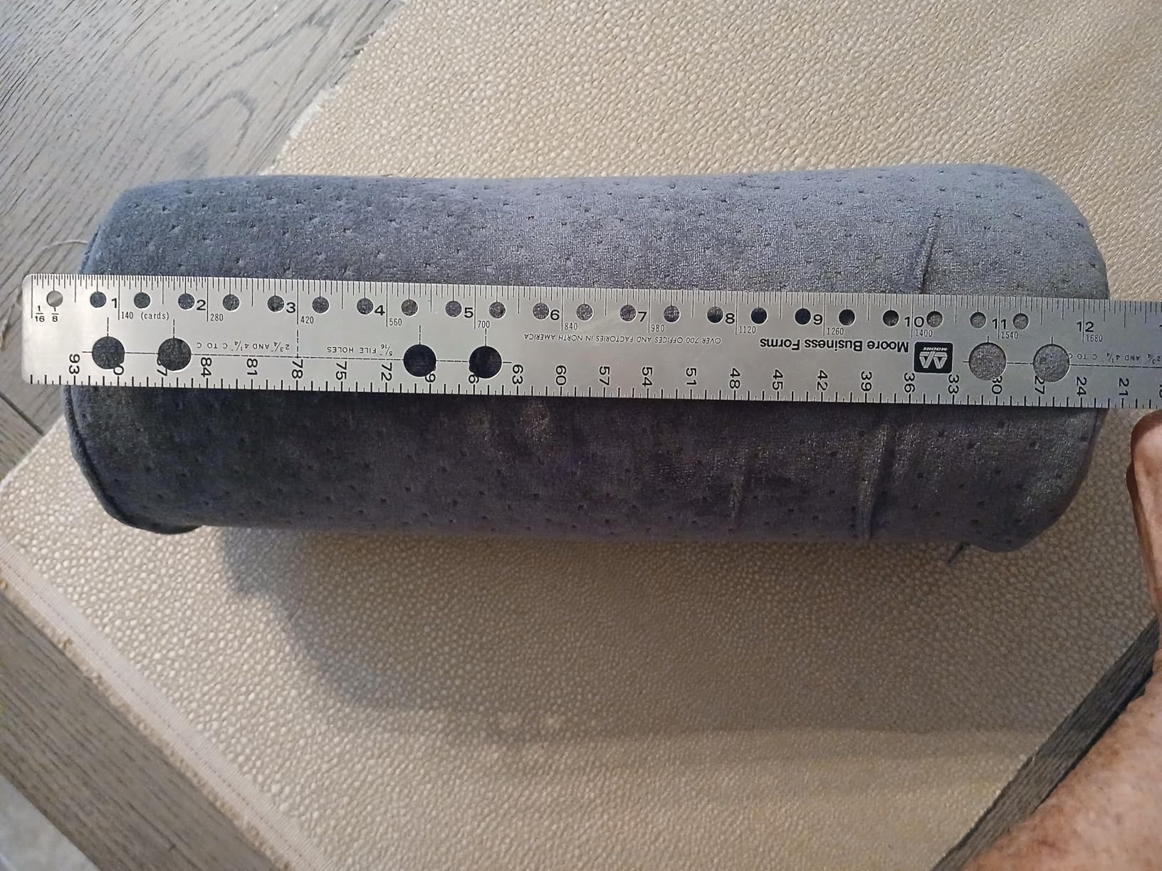 AllSett Health Round Cervical Roll Cylinder Bolster Pillow with Removable Washable Cover, Ergonomically Designed for Head, Neck, Back, and Legs, Grey | 13
