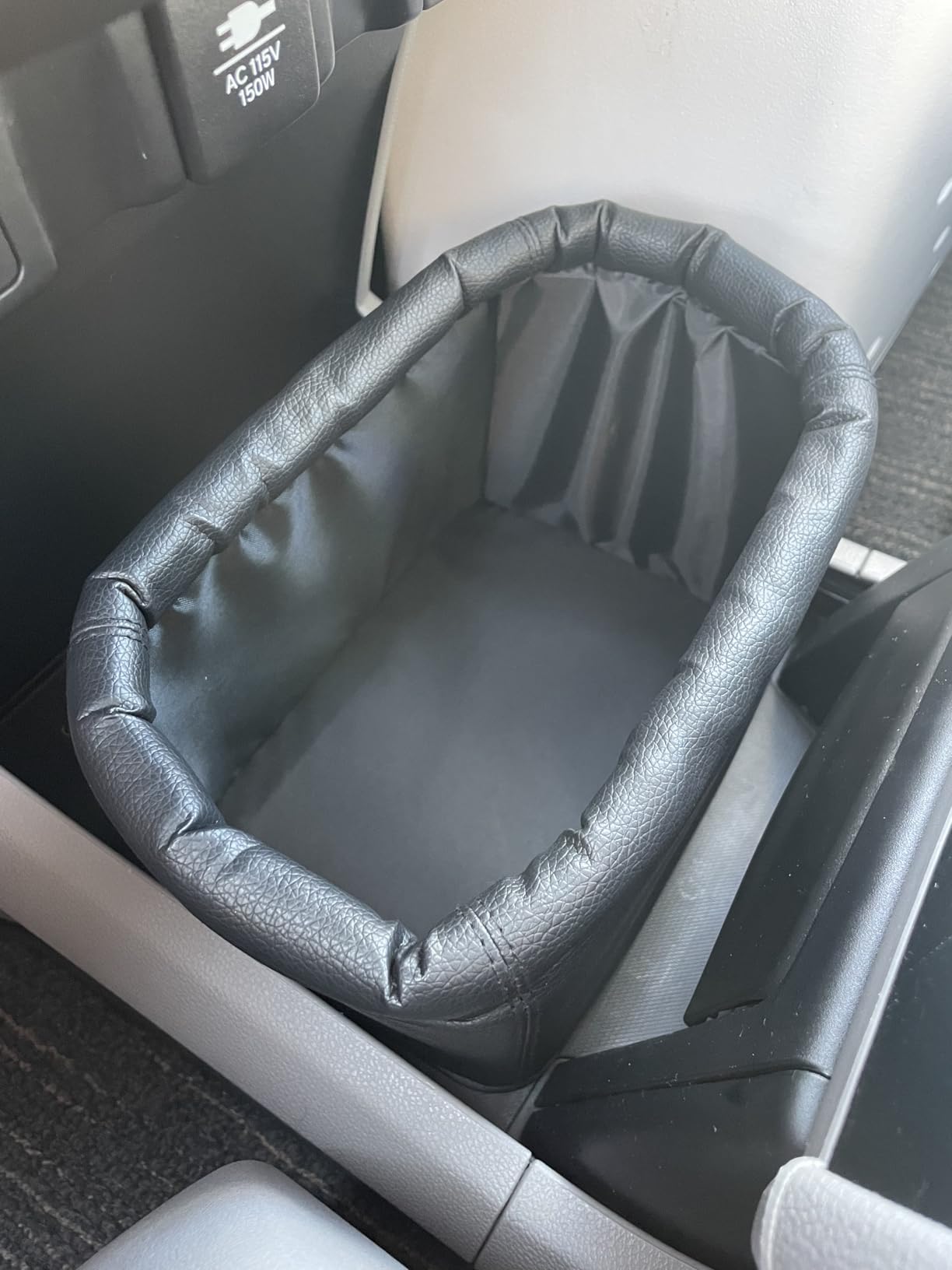 Leather Car Trash Can, Luxury Leakproof Car Organizer, Black | 1.5 Gallon Garbage bag, Waterproof Auto Trash Bin, Fits Sedans, Trucks & SUVs, Premium Interior Storage Accessory customer photo 1