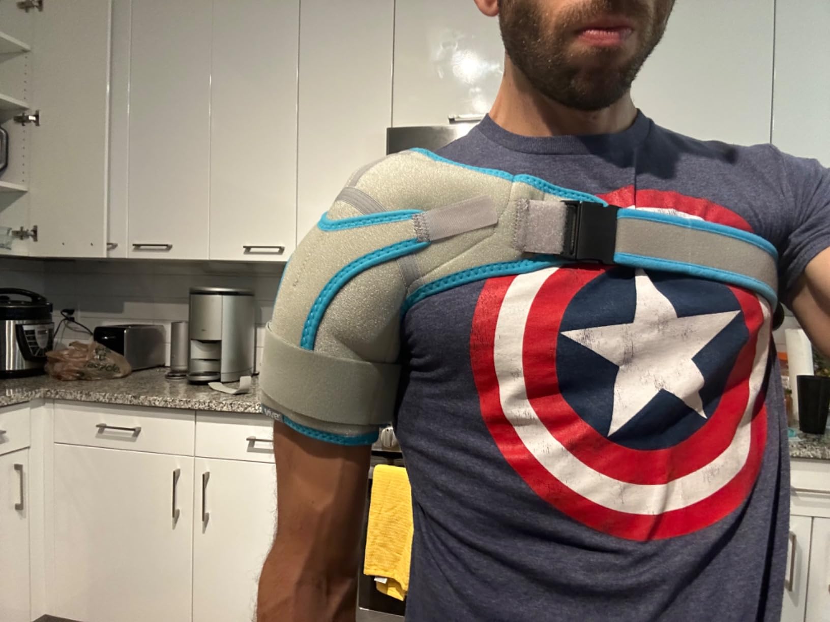 Arctic Flex Shoulder Ice Pack Brace - Rotator Cuff Cold Gel Wrap Therapy | Heat or Cooling Support Immobilizer with Compression Stability for Tendonitis, Dislocated Joint, Left & Right Arm customer photo 2