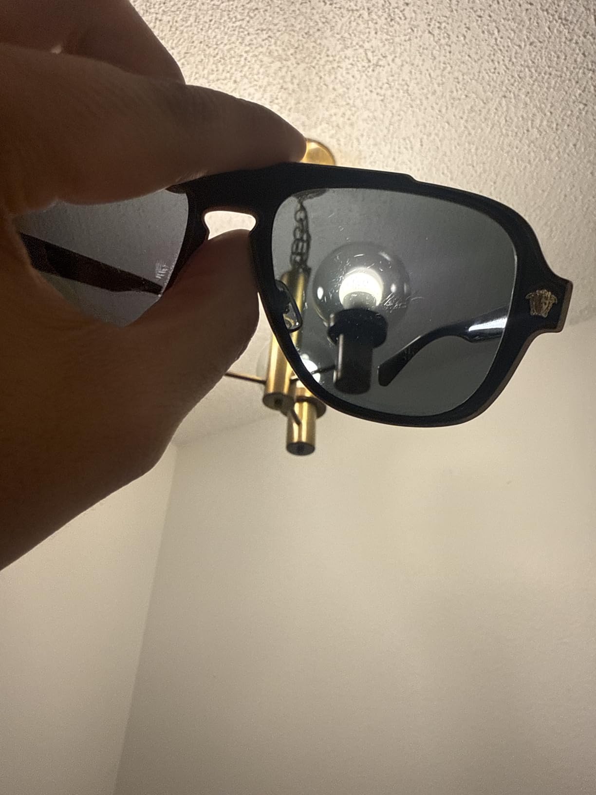 Versace Man Sunglasses Black Frame, Dark Grey Lenses, 56MM customer photo 1