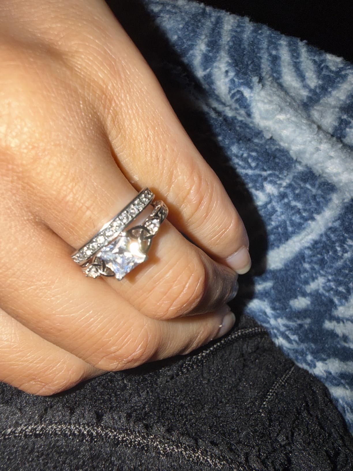 JewelryPalace Cubic Zirconia Solitaire Engagement Rings for women customer photo 2