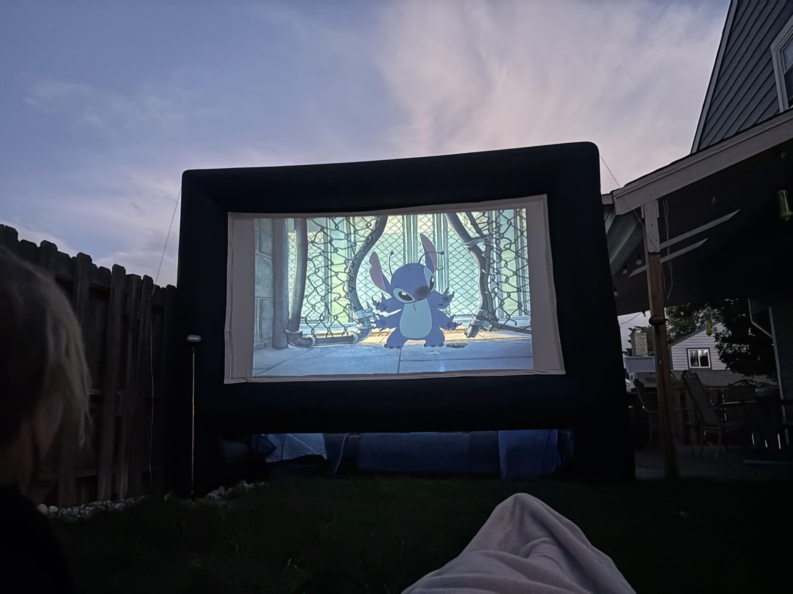 XHYCPY 16ft Inflatable Movie Screen with Air Blower Storage Bag - Front/Rear Projection, Easy Set Up for Backyard Movie Night, Theme Parties, Celebrations customer photo 1
