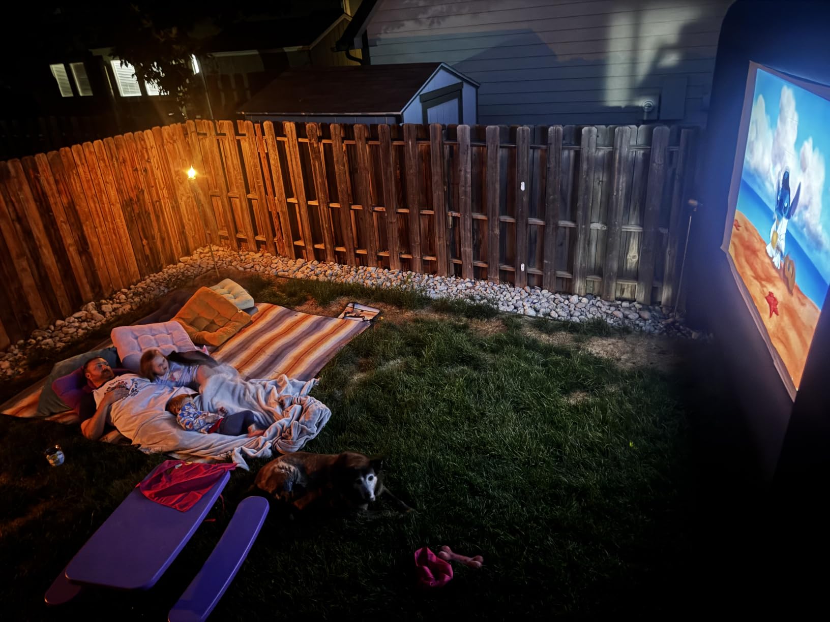 XHYCPY 16ft Inflatable Movie Screen with Air Blower Storage Bag - Front/Rear Projection, Easy Set Up for Backyard Movie Night, Theme Parties, Celebrations customer photo 2