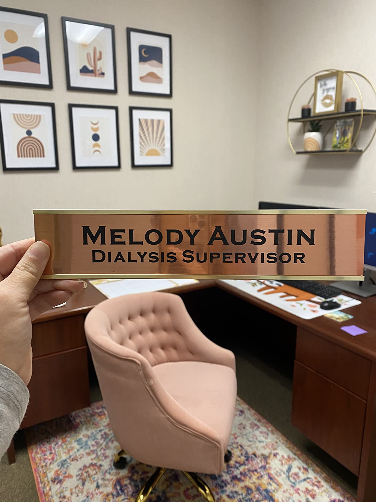 Icomecn Custom Engraved Name Plates with Aluminum Holder 2