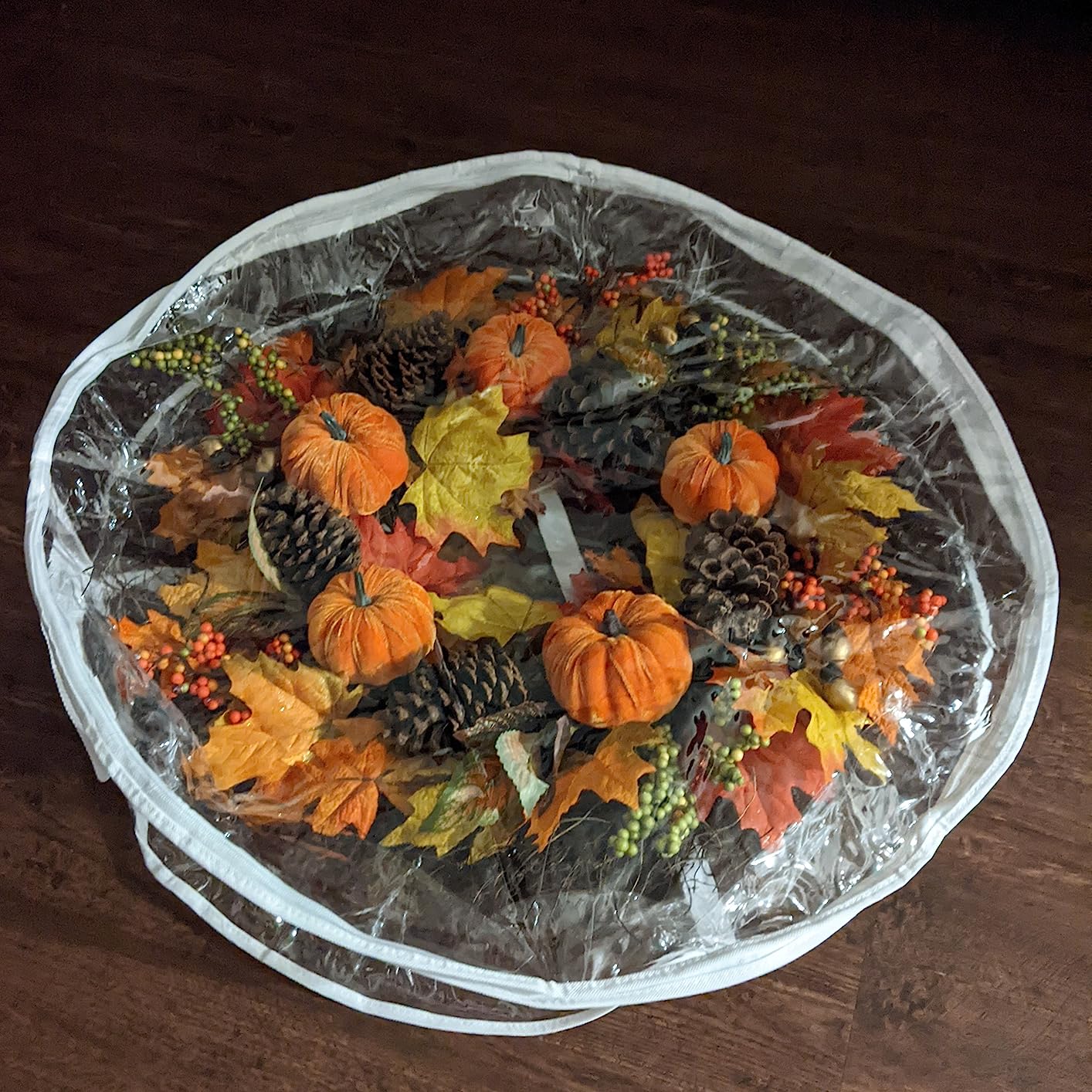 Whitmor Clear Wreath Storage Container with Tear Resistant PE Material, 30
