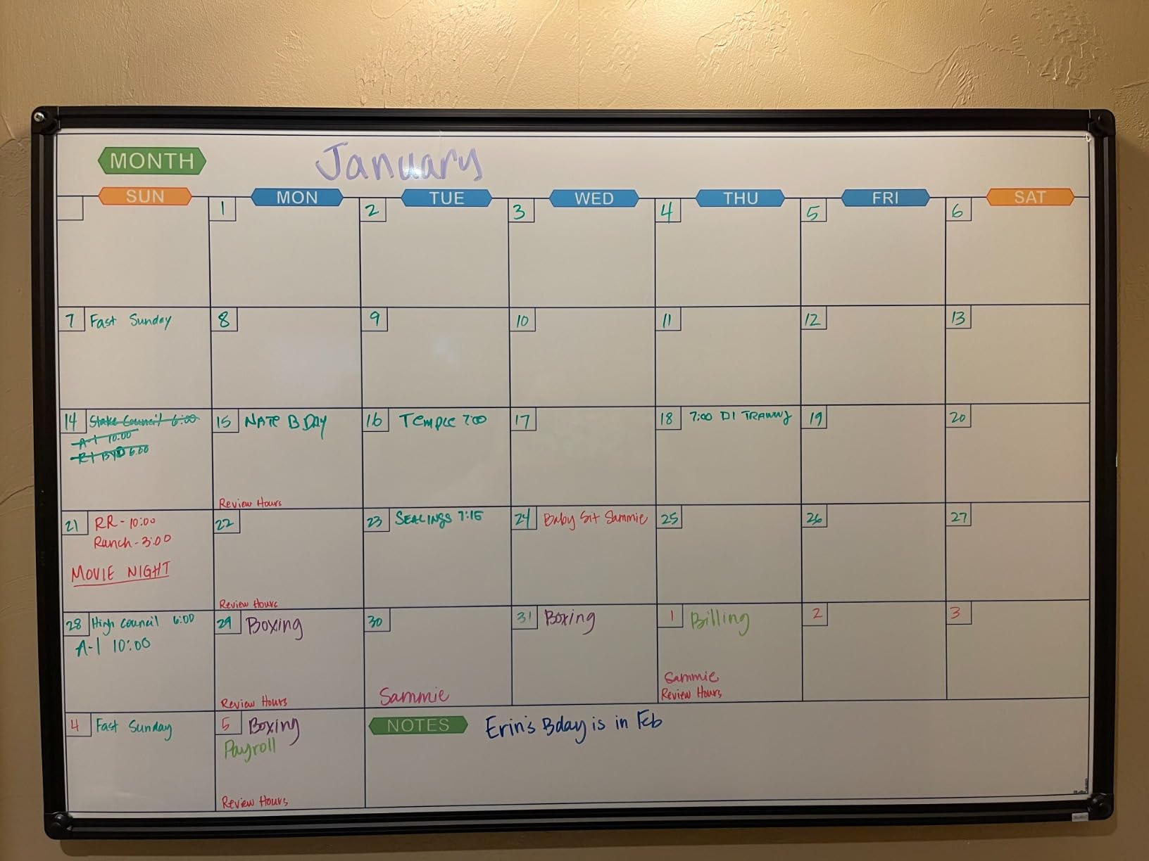 JILoffice Dry Erase Calendar Whiteboard, Magnetic Month Board 36 x 24 Inch | Black Aluminum Frame Wall Mounted for Office Home and School customer photo 2
