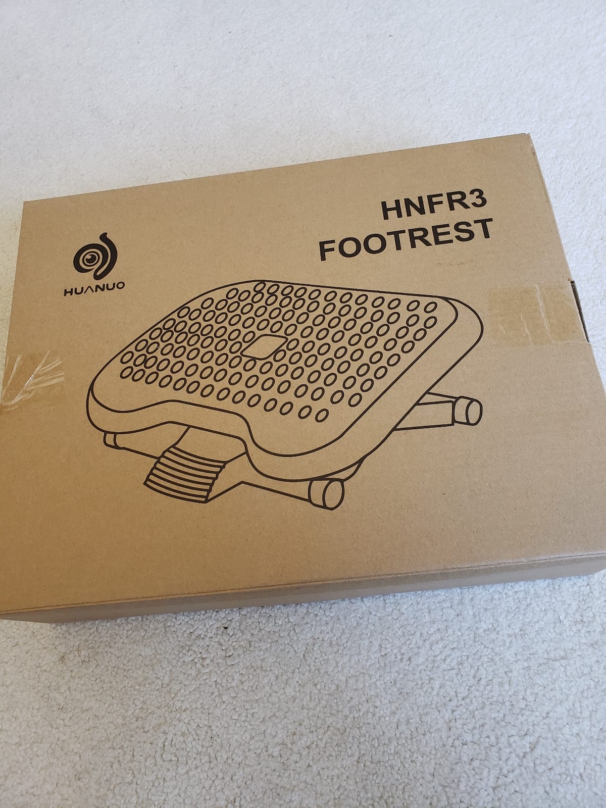 HUANUO Adjustable Foot Rest for Under Desk with Massage Surface and Tilt | 3 height positions, large non-skid platform, pre-assembled foot stool for work, study and home office, ergonomic leg support customer photo 2