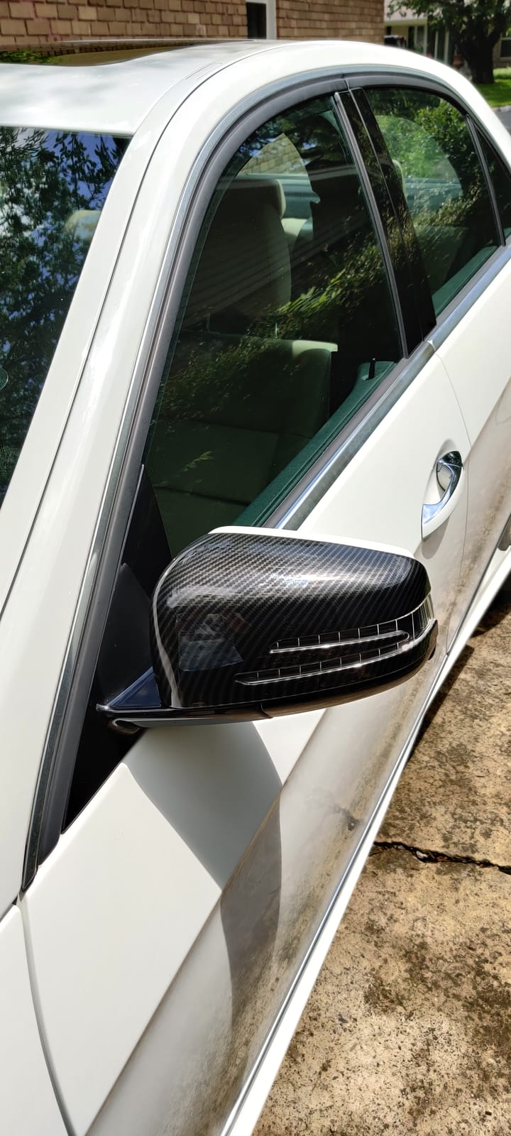 Keenso Wing Mirror Cap, Car Side Mirror Cover Rear View Cover Trim for Benz A B C E GLA Class W204 W212 customer photo 1