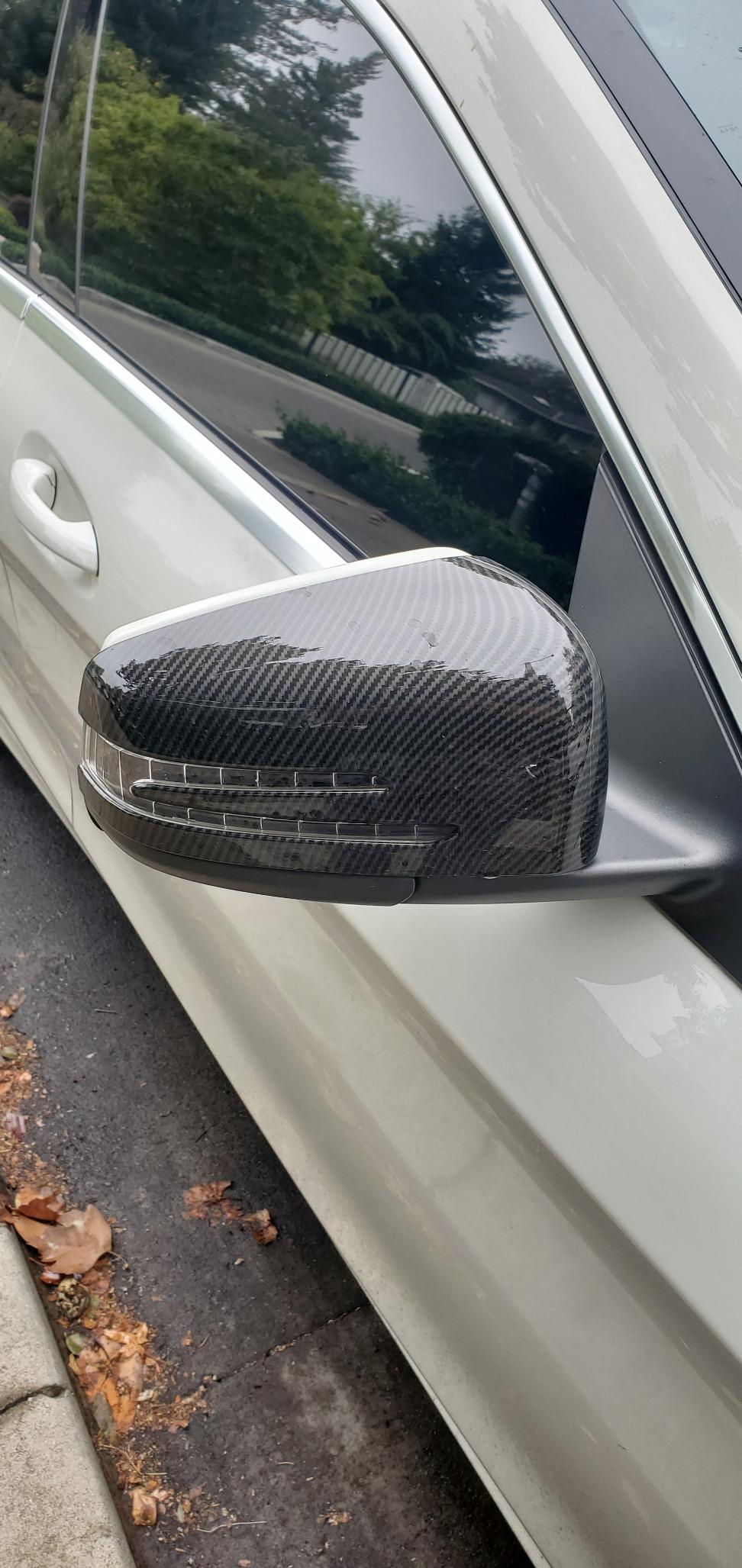Keenso Wing Mirror Cap, Car Side Mirror Cover Rear View Cover Trim for Benz A B C E GLA Class W204 W212 customer photo 2