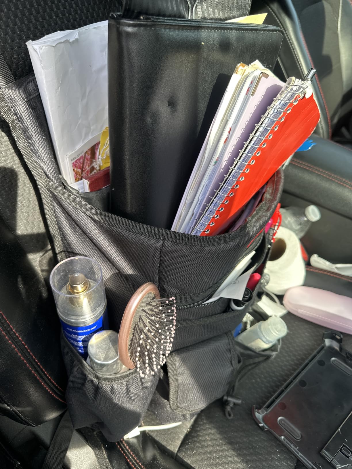 Tidify Car Front Seat Organizer [2025 UPDATED] with Dedicated Tablet and Laptop Storage Stabilizing Side Straps Soft Adjustable Shoulder Strap and Hardened Buckles customer photo 1