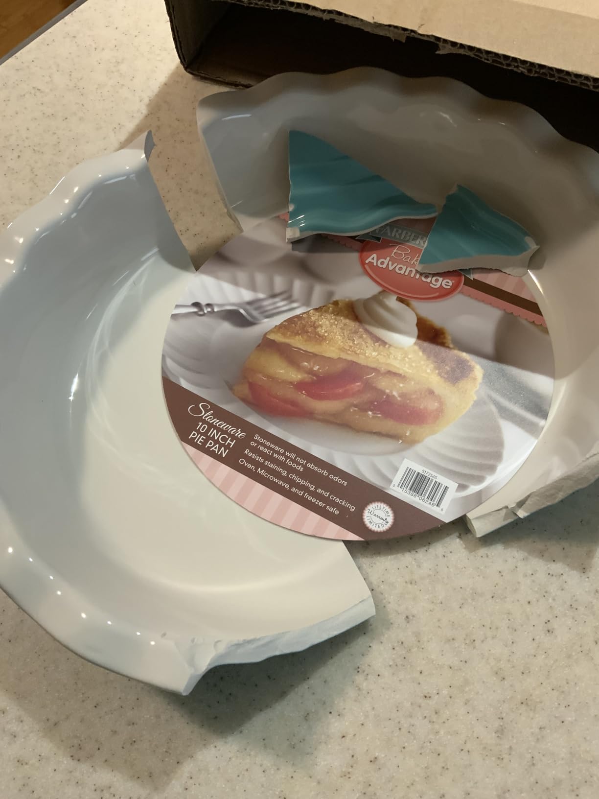 Farberware Bakers Advantage 10 Inch Ceramic Pie Dish | Two-Tone Teal and Ivory Stoneware Pie Pan with Scalloped Edge for Even Baking, Quiche, Casseroles customer photo 2
