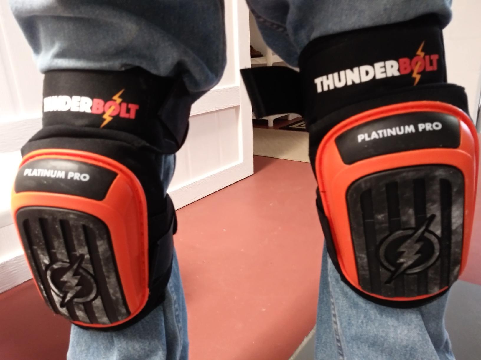 Thunderbolt Knee Pads for Men Construction Knee Pads for Work for Men and Women with Double Gel for Gardening Flooring Roofing Heavy Duty with Extra Thick Foam and Strong Adjustable Non-Slip Straps customer photo 2