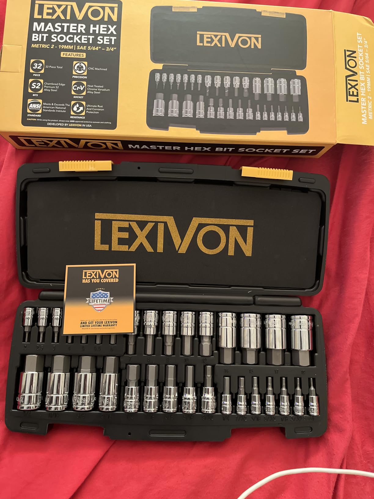 LEXIVON Master HEX Bit Socket Set, Premium S2 Alloy Steel | Complete 32-Piece, SAE and Metric Set | Enhanced Storage Case (LX-144) customer photo 2