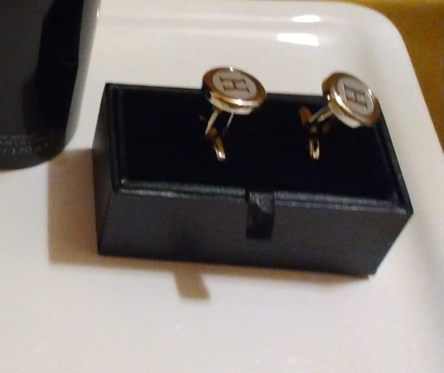 Mens Classic Stainless Steel Initial Cufflinks 26 Alphabet Initial Letter Cufflinks Business Wedding Shirts A-Z customer photo 2