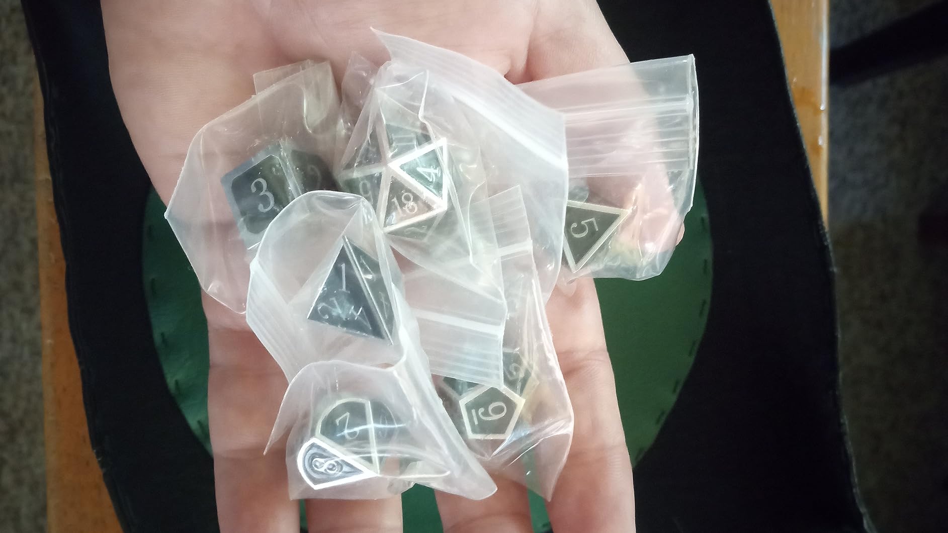 Haxtec Metal DND Dice Set, 7 Pcs Ancient Polyhedral Dice for Table Games | Copper D&D Dice with Leather Bag, Compatible with Dungeons and Dragons, Antique Heavy Metallic, TTRPG Gifts for DND Lovers customer photo 1